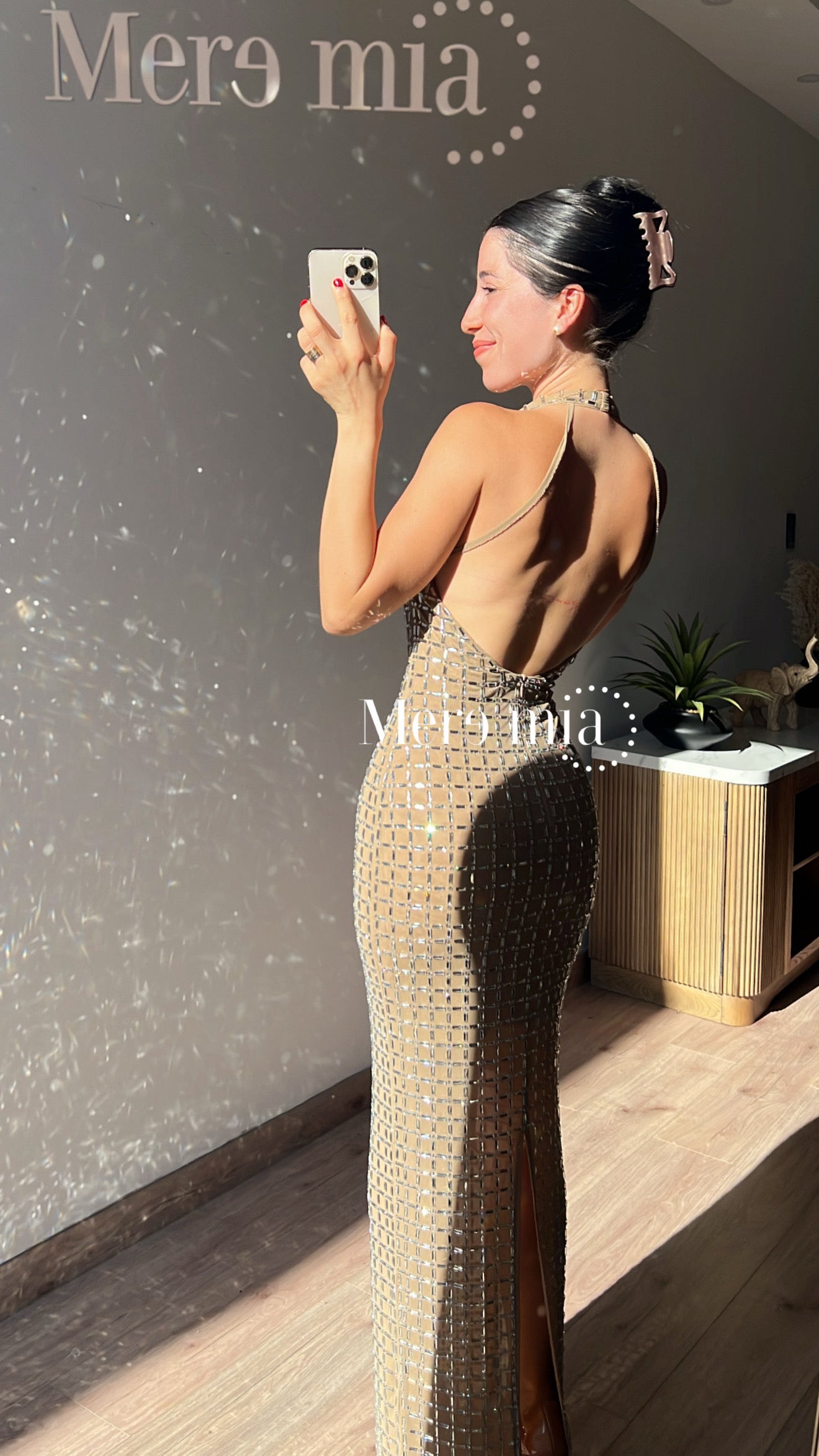 Vestido moka halter plata