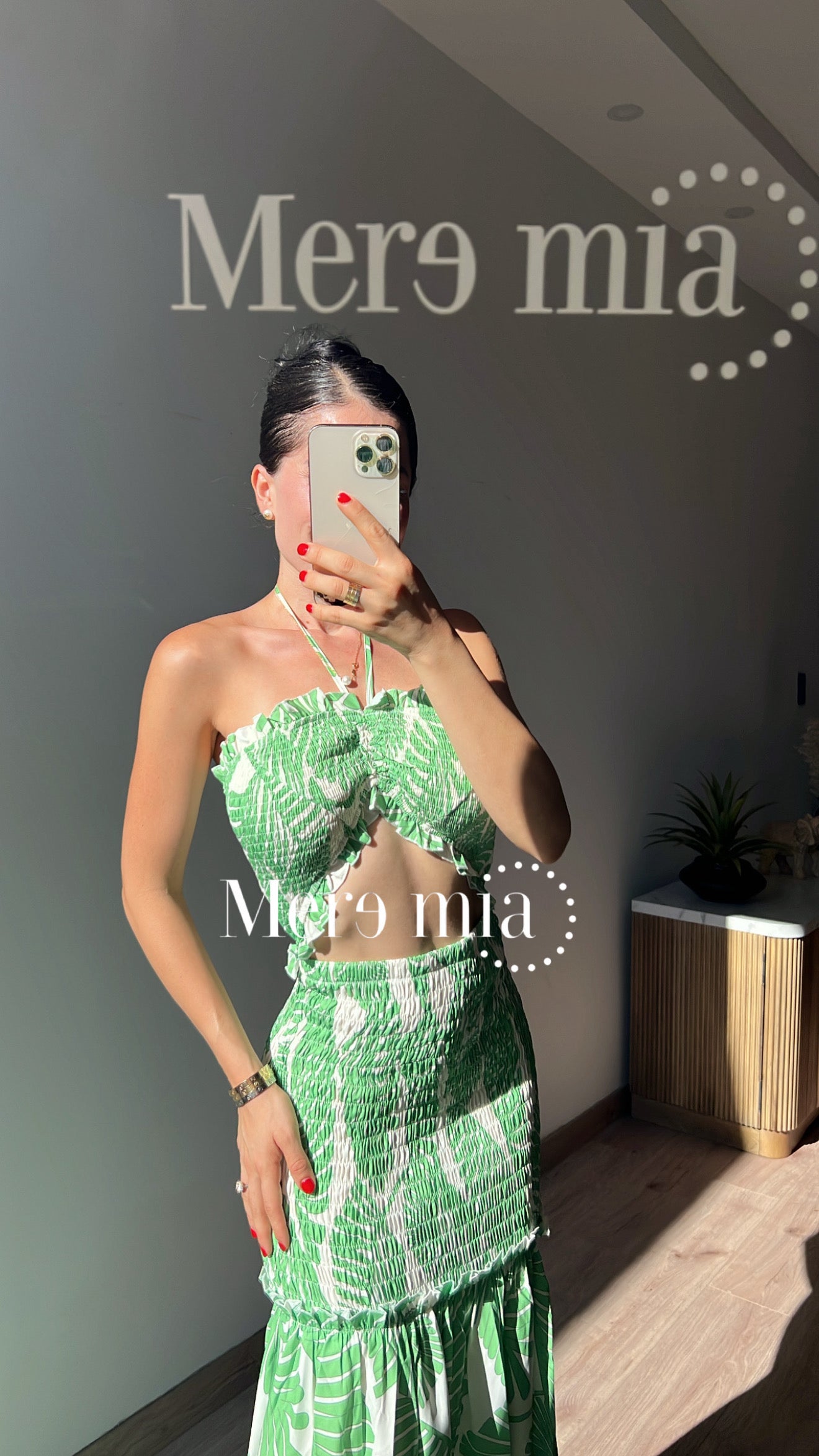 Vestido verde estamp