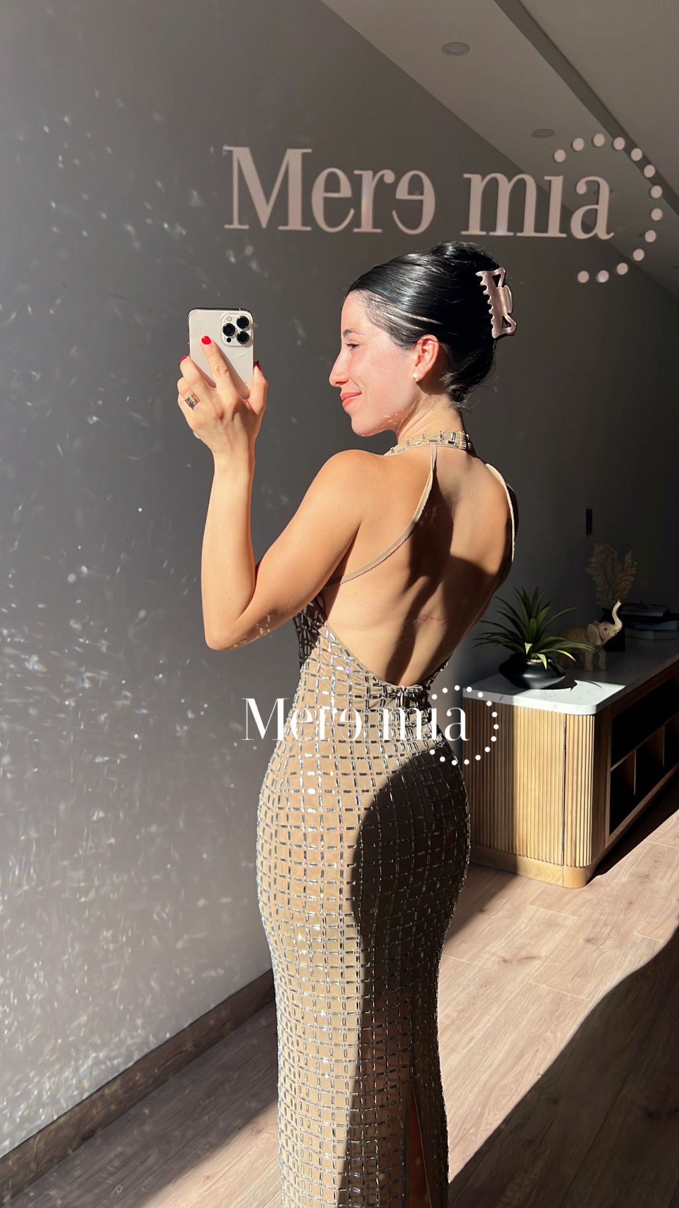 Vestido moka halter plata