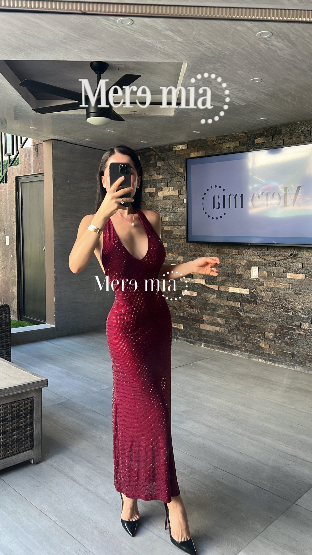 Vestido tinto espalda
