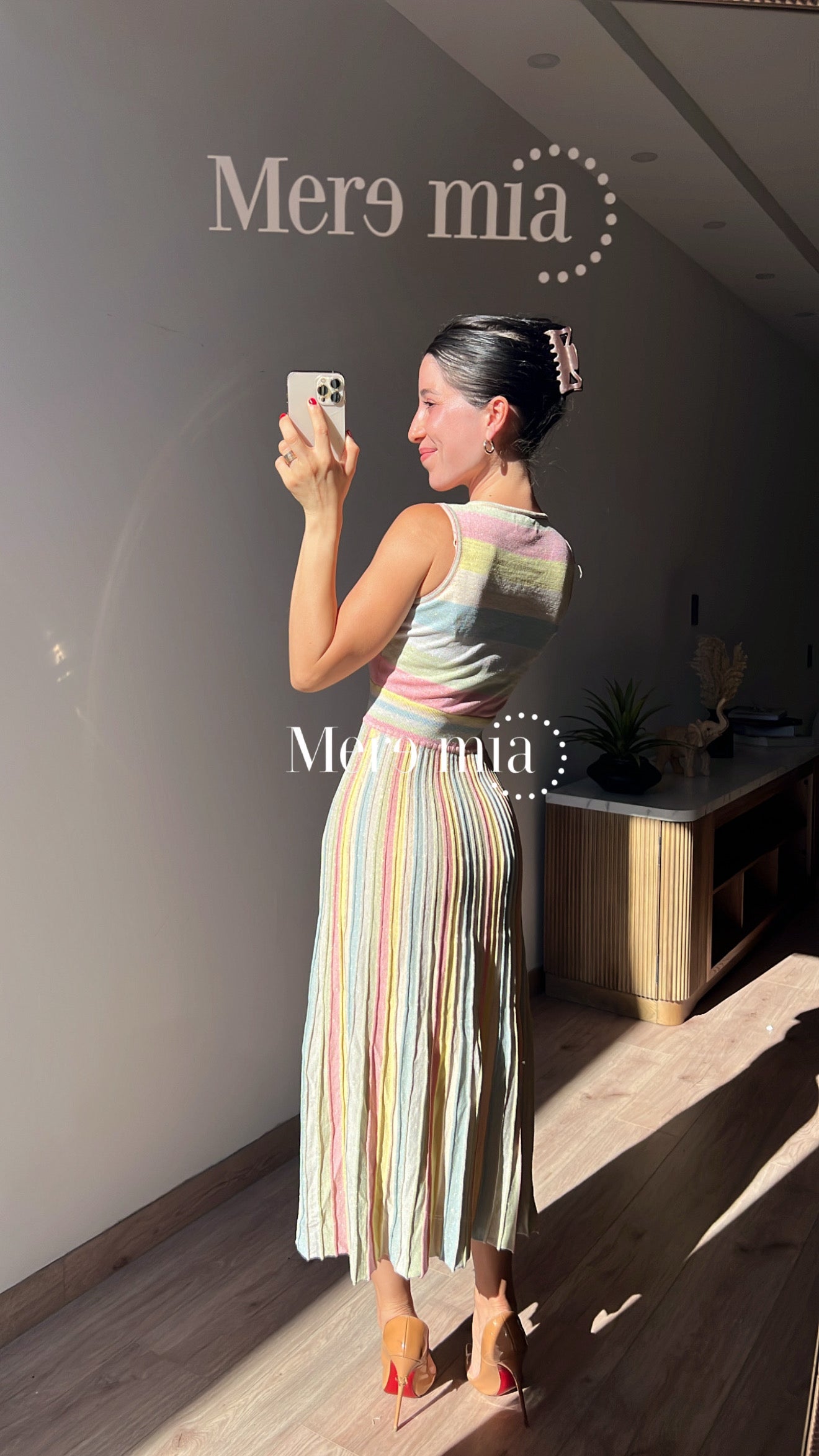 Vestido rayado colores pastel