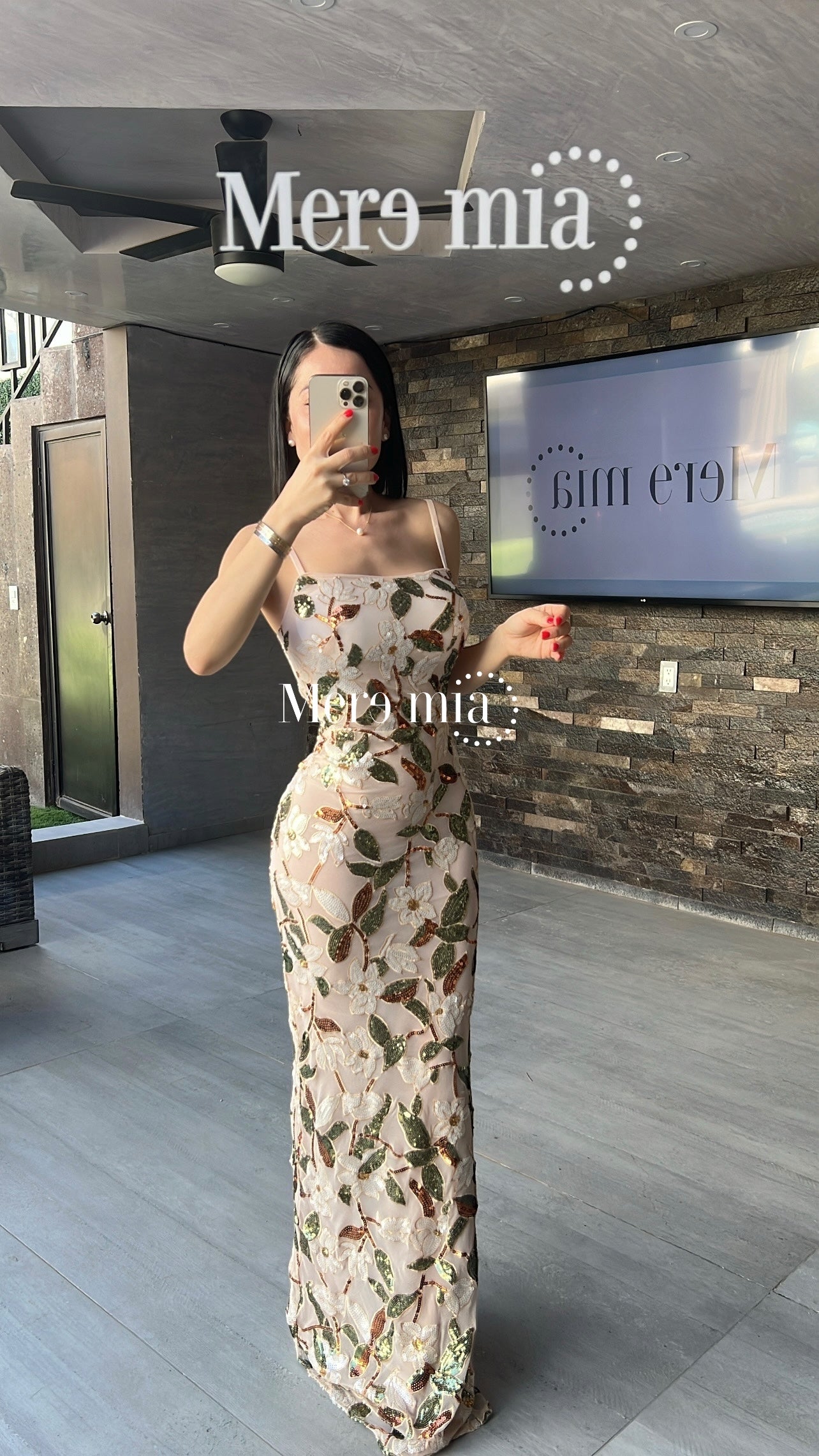 Vestido flores lent verde
