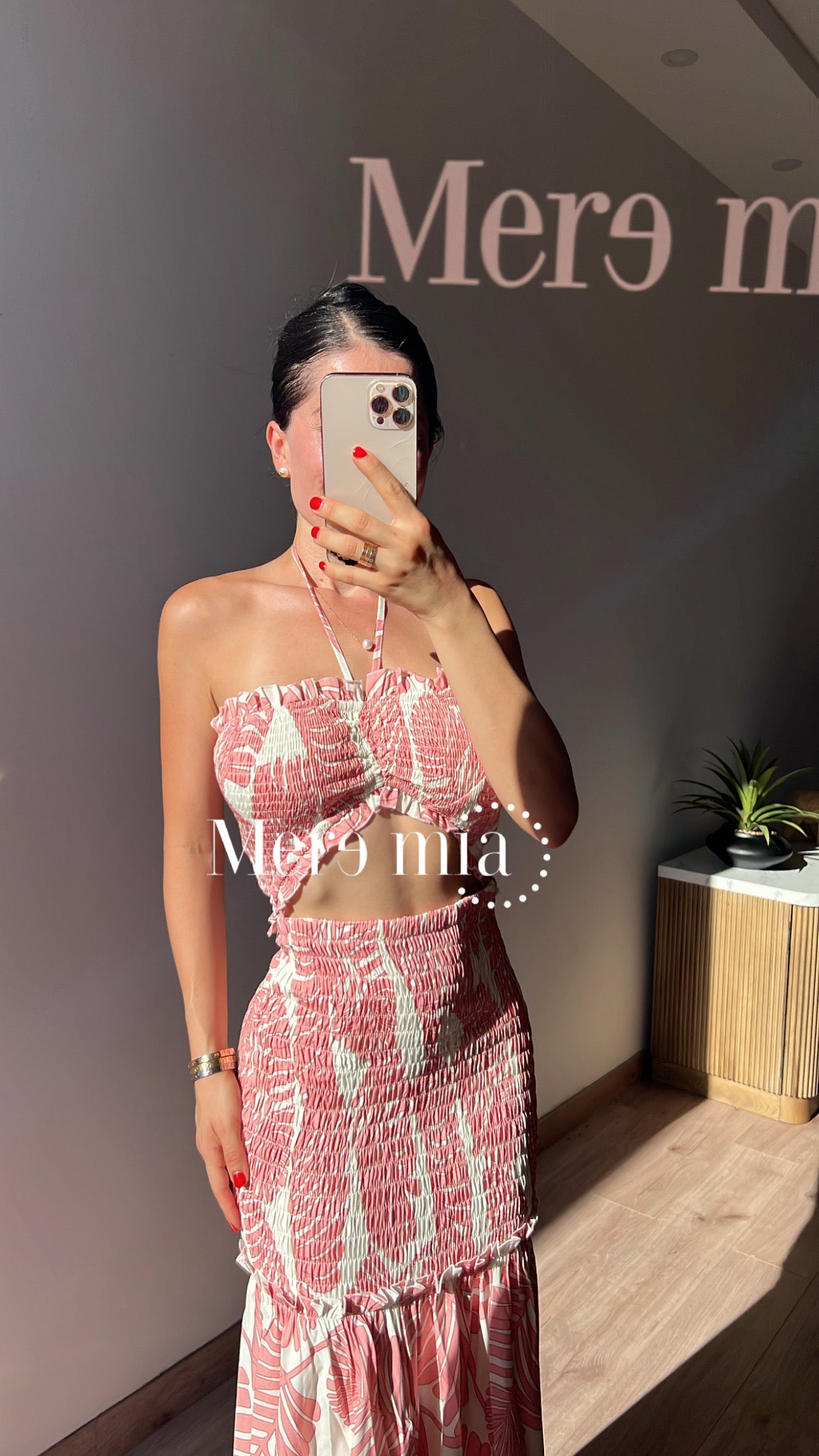 Vestido rosa estamp