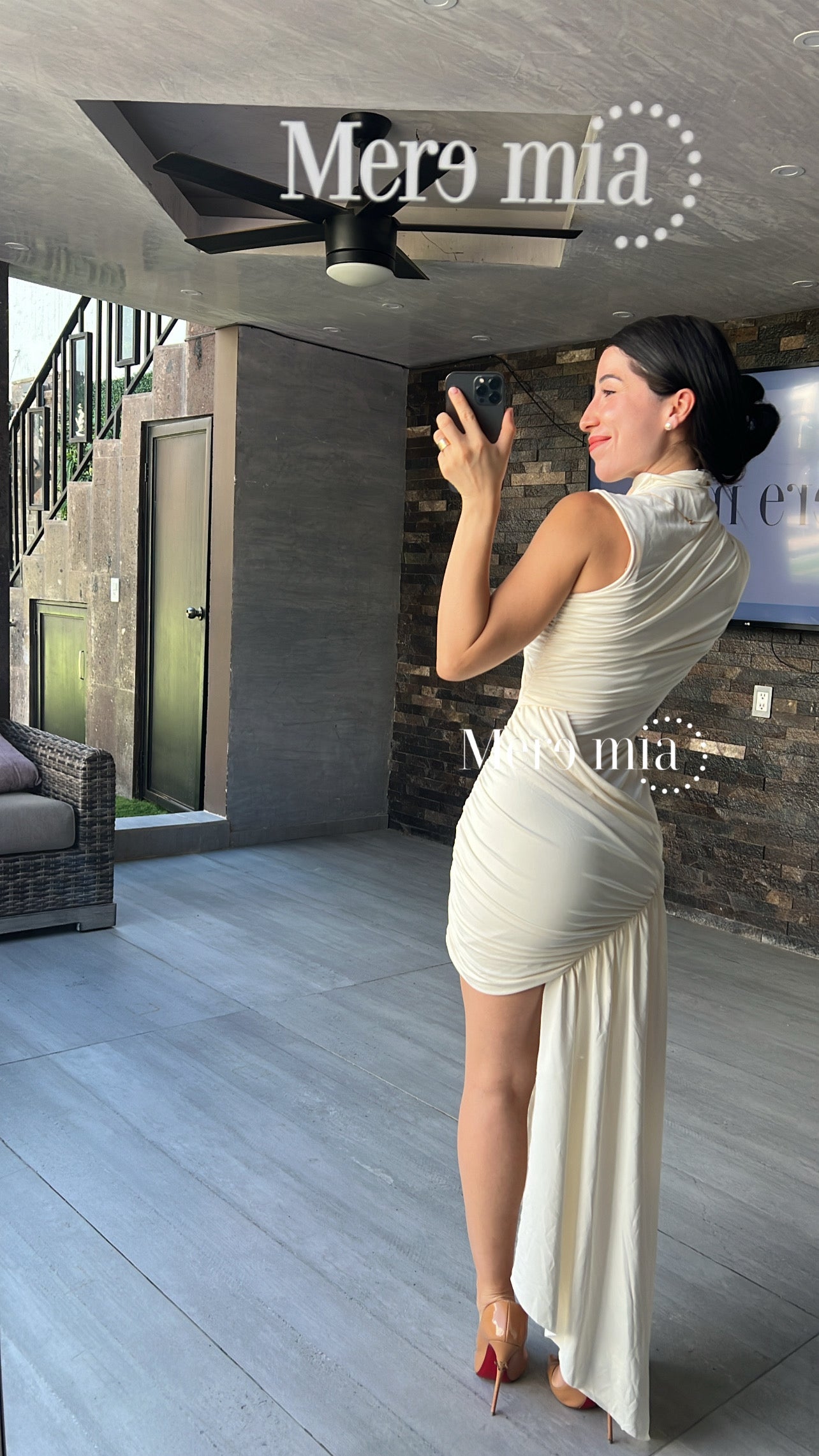 Vestido ivory cruzado