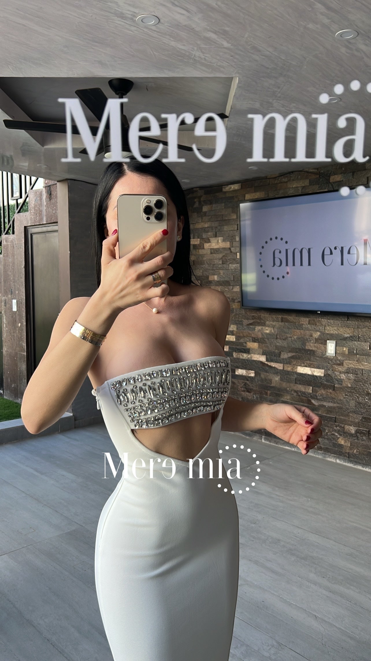 Vestido blanco plata v