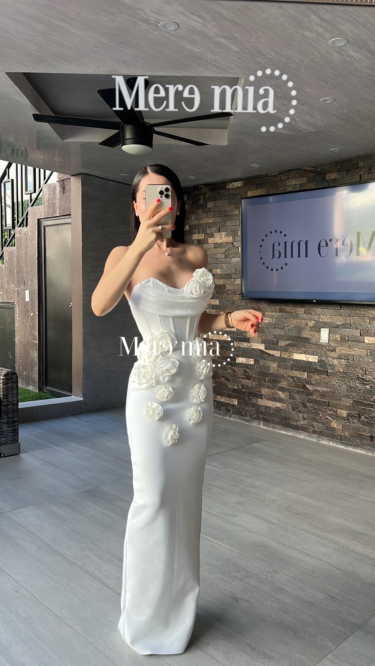 Vestido blanco flores strapp