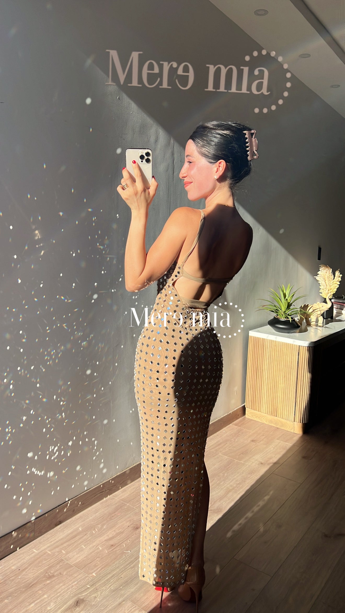 Vestido moka rombo plata