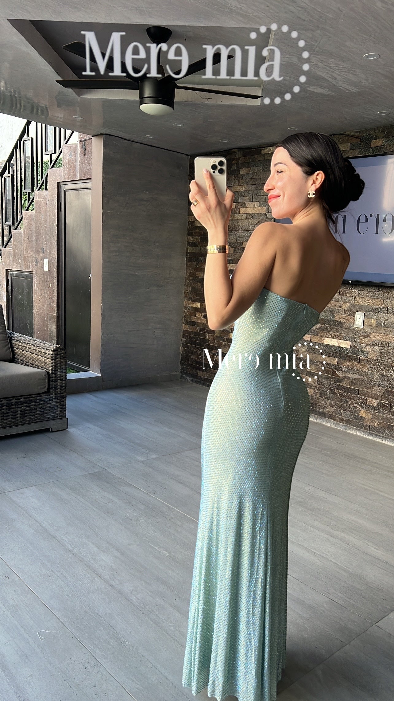 Vestido aqua puntos