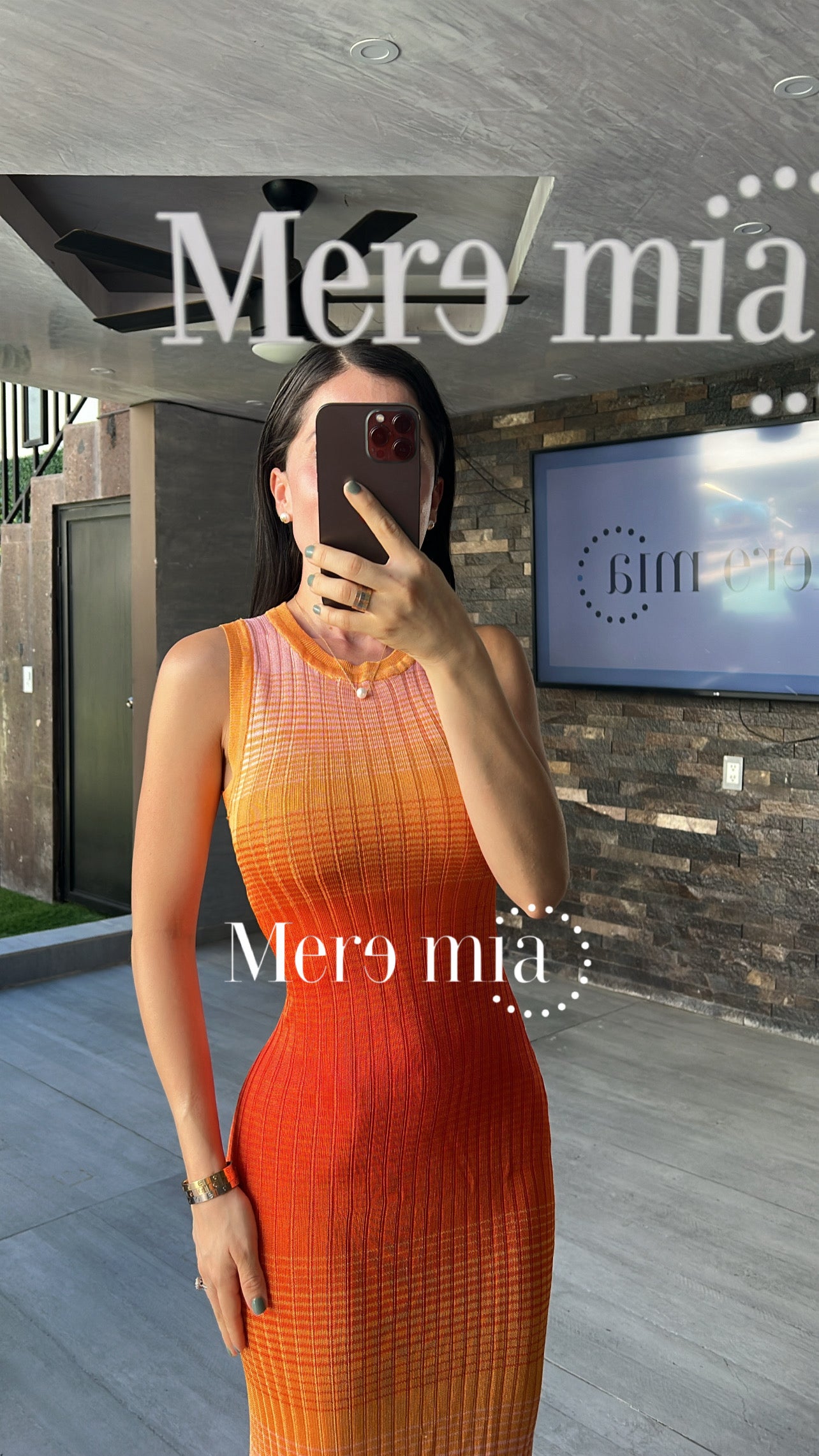 Vestido colores naranja