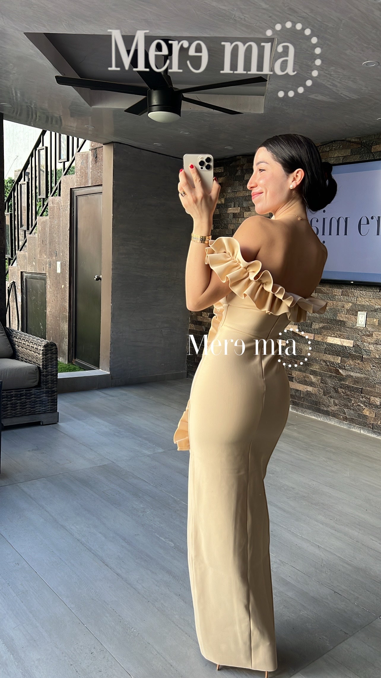 Vestido nude esc cruzada