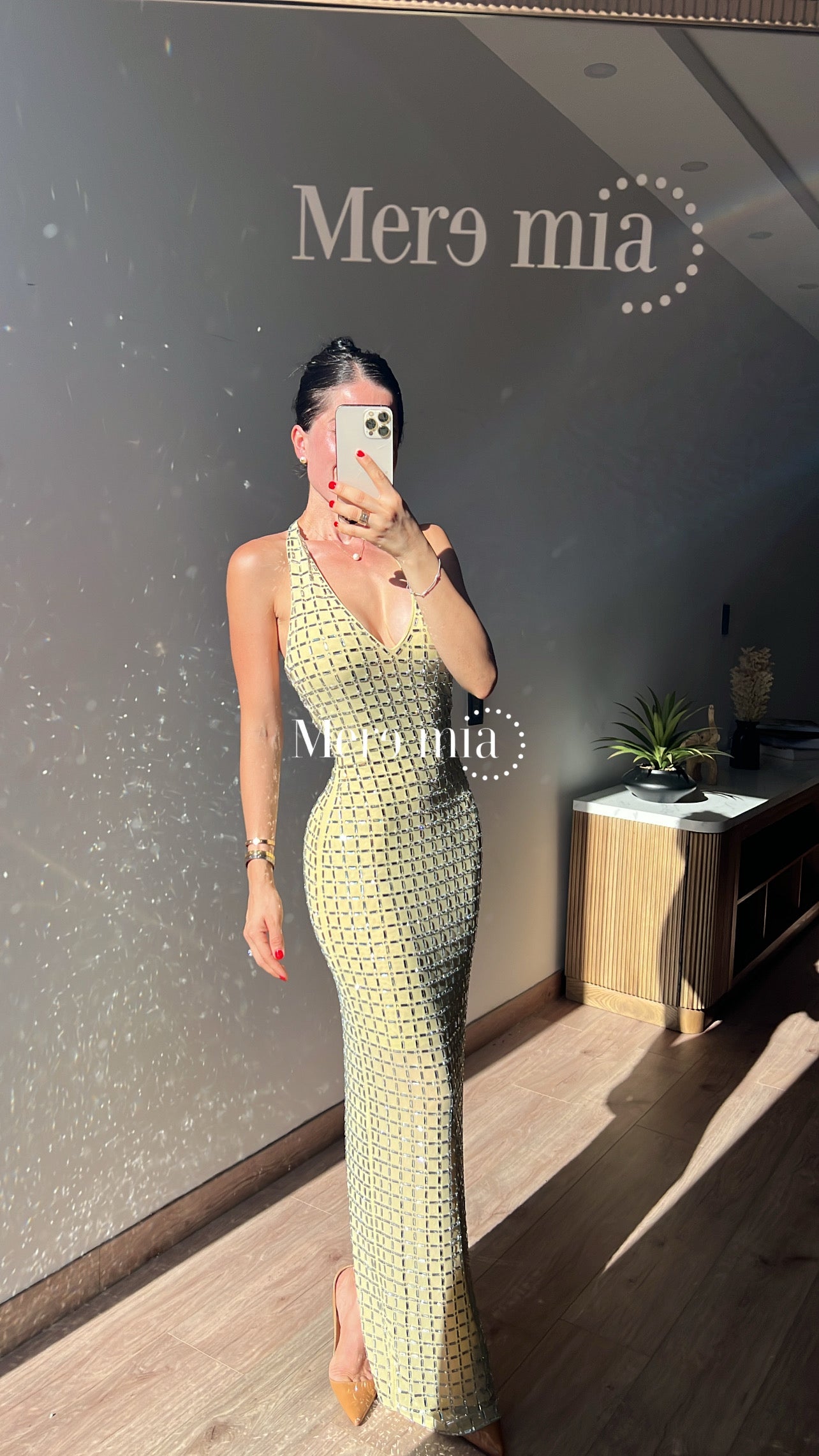Vestido am halter cuad