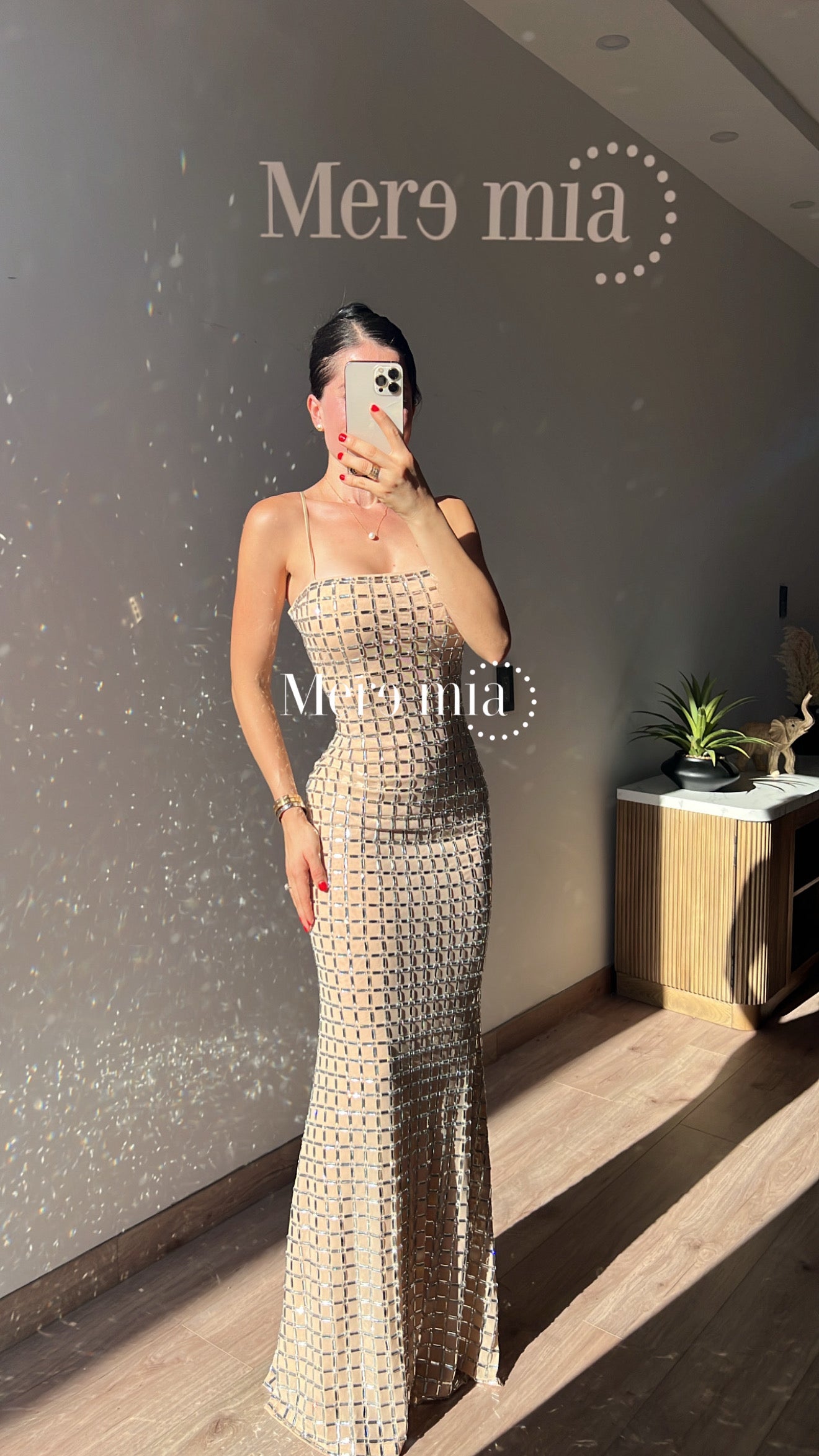 Vestido nude cuadros