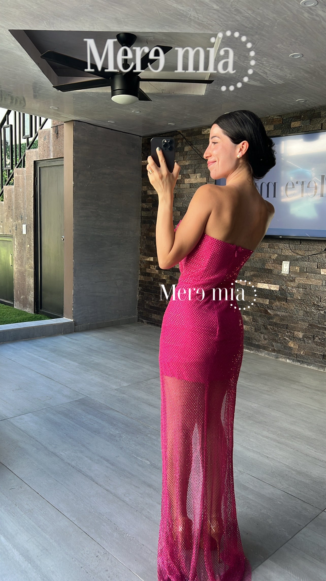 Vestido rosa puntos