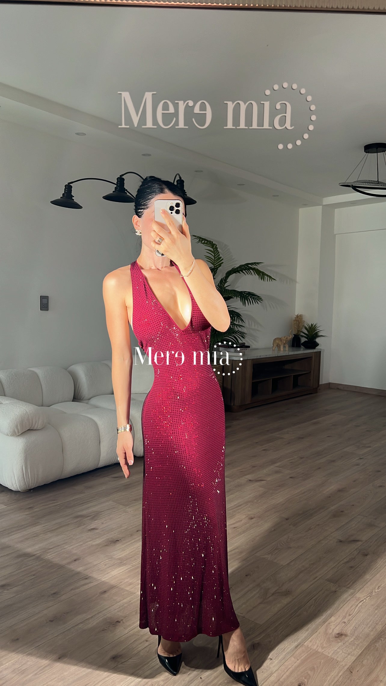 Vestido tinto espalda