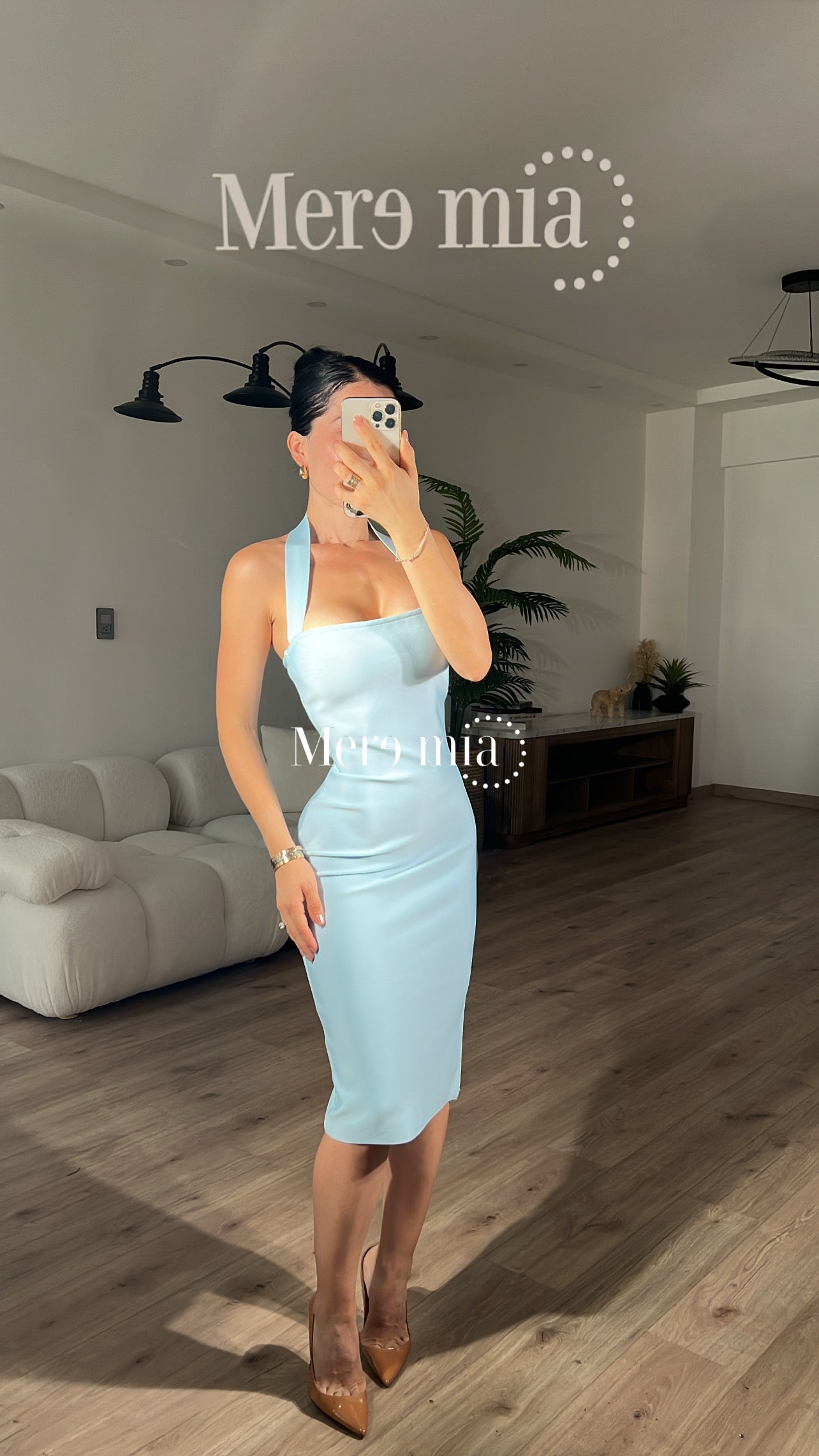 Vestido azul halter