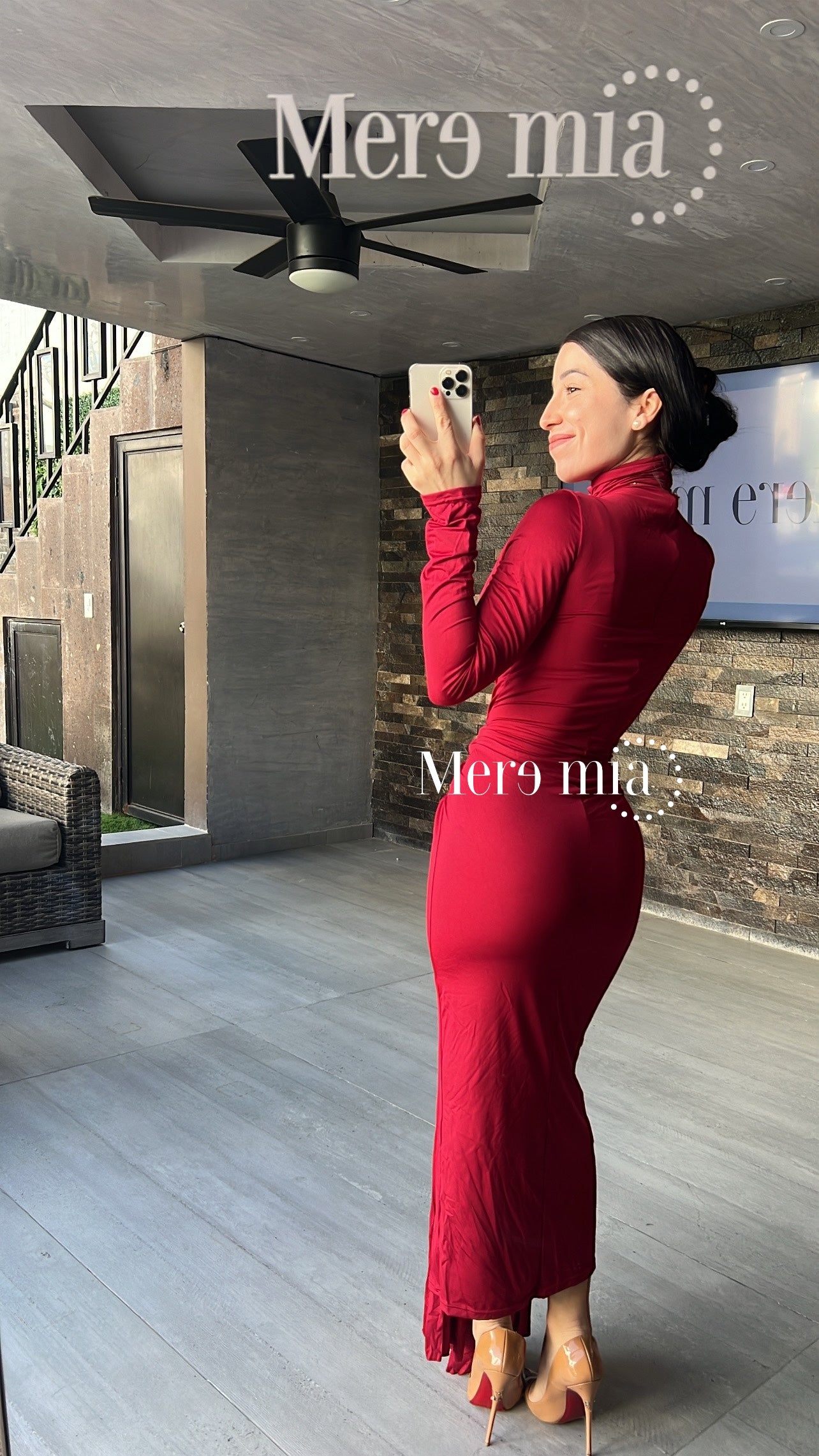 Vestido rojo cuello stretch