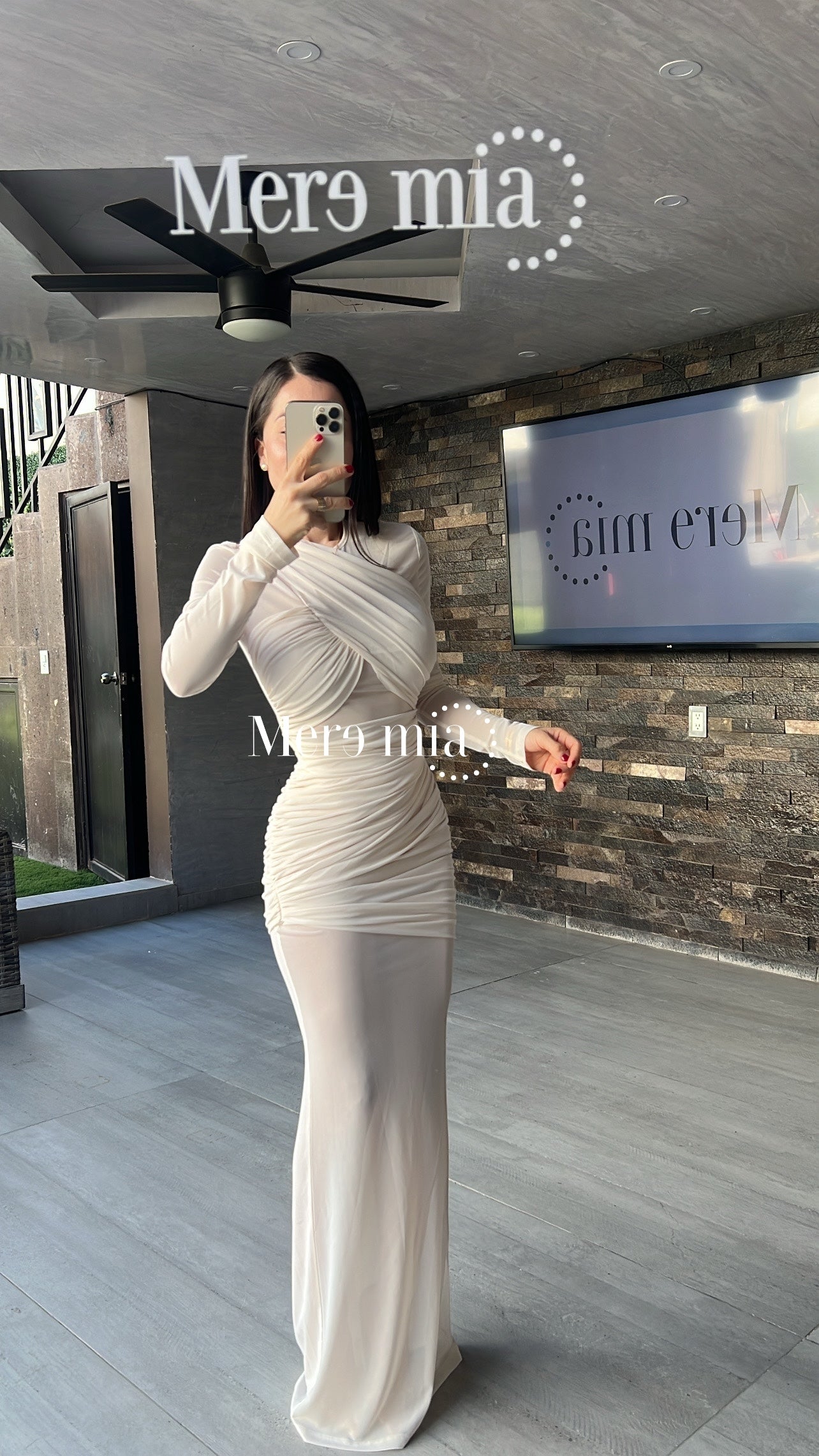 Vestido beige malla