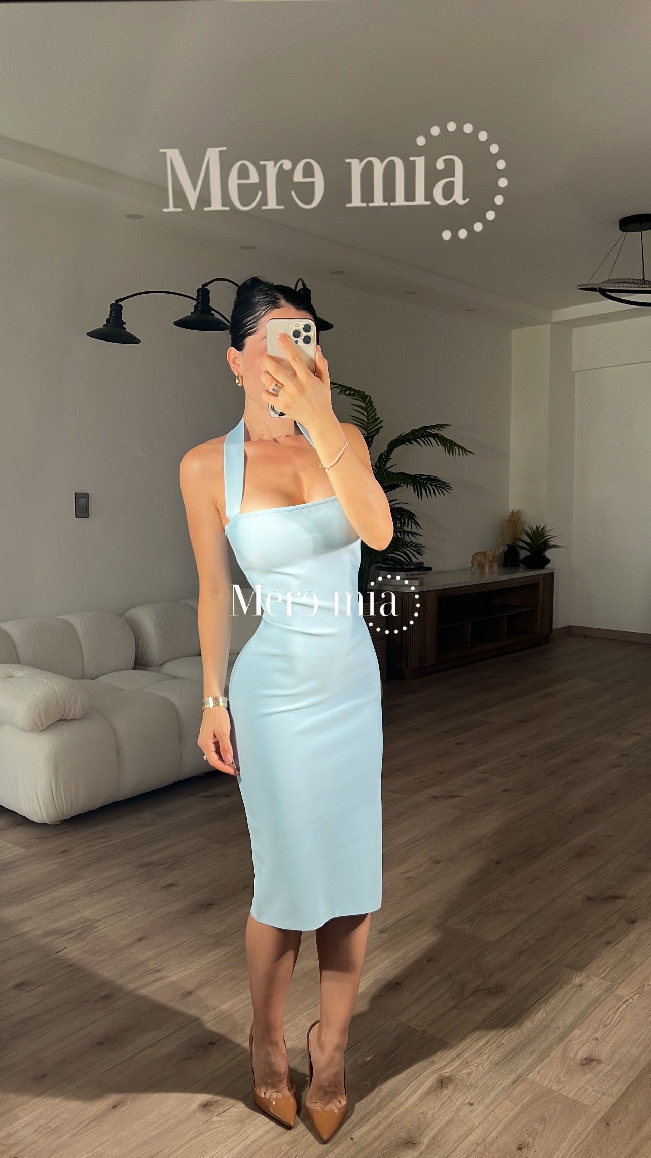 Vestido azul halter