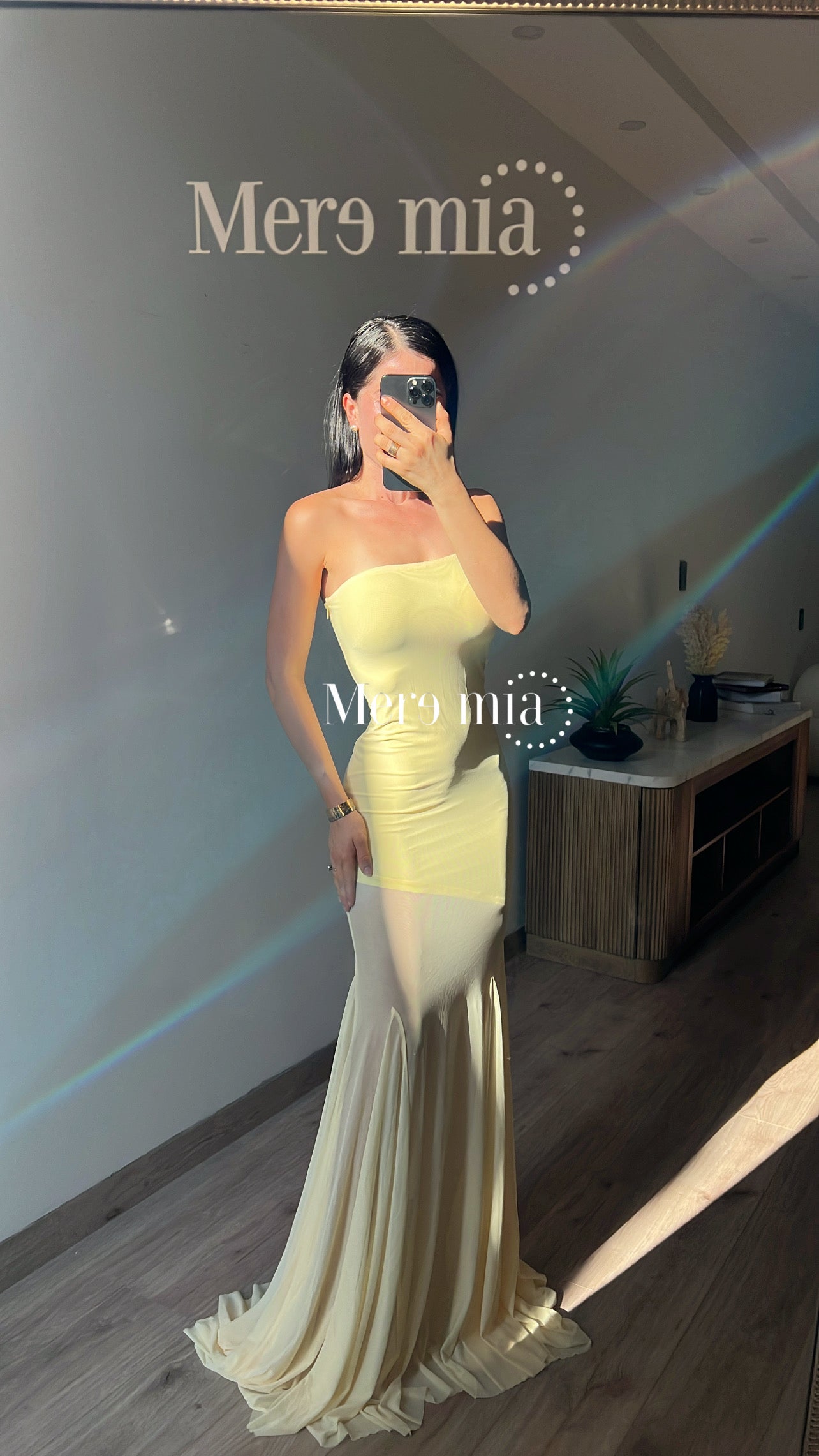 Vestido amarillo malla