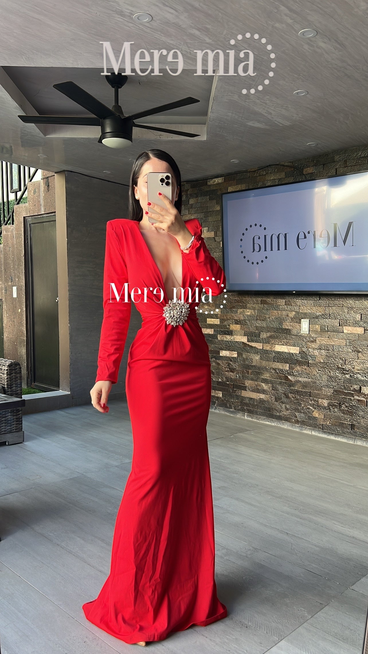 Vestido rojo apl circulo