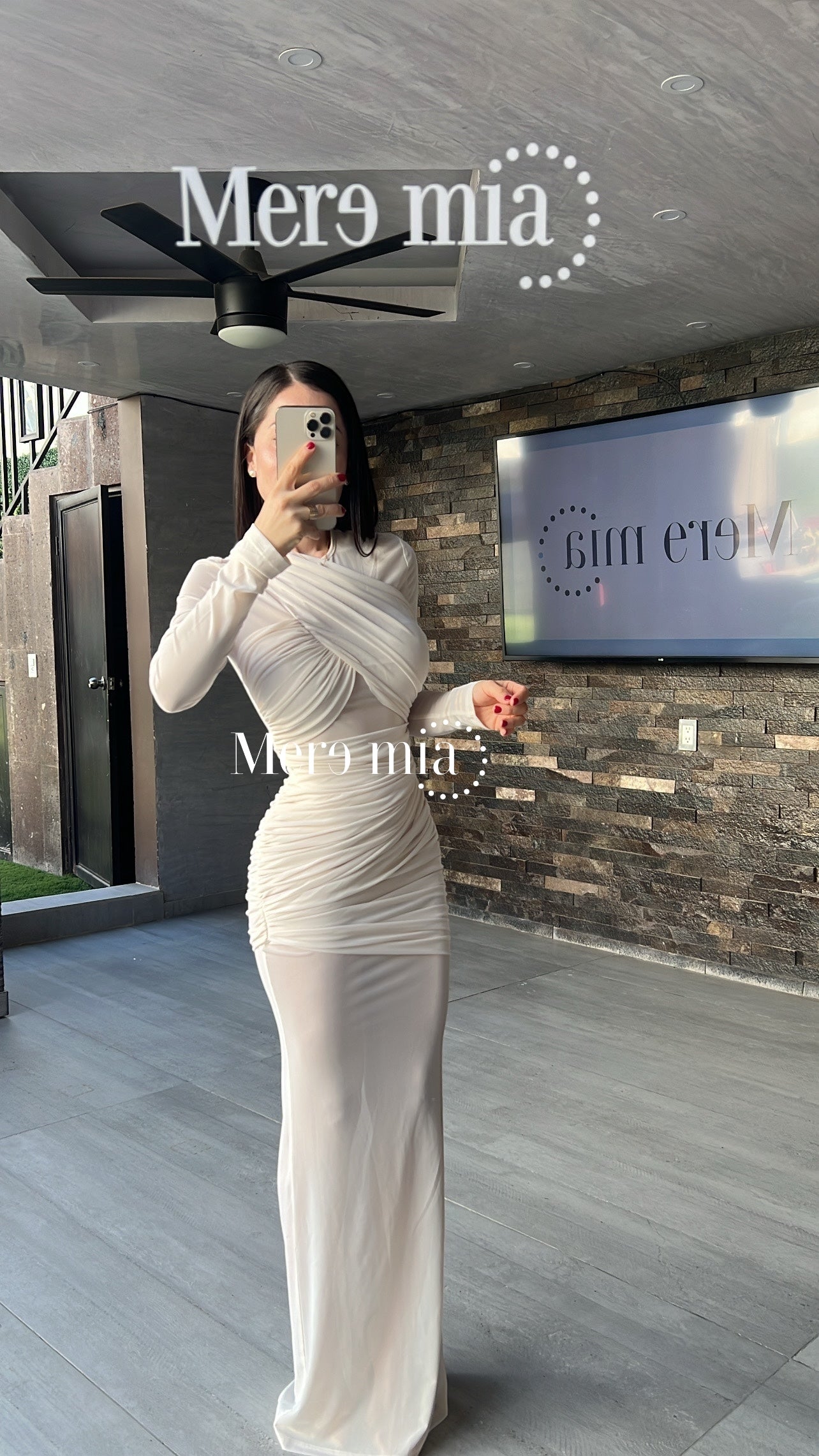 Vestido beige malla