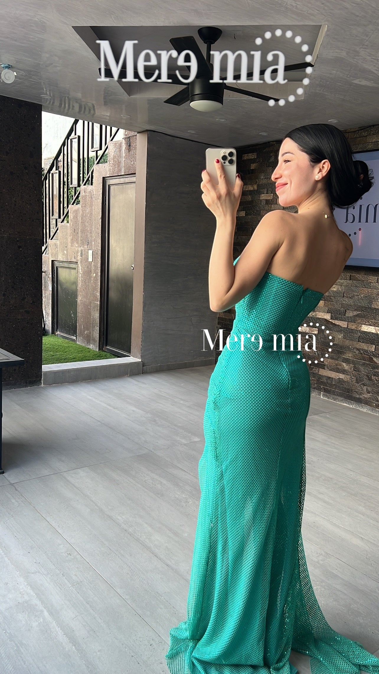 Vestido puntos aqua