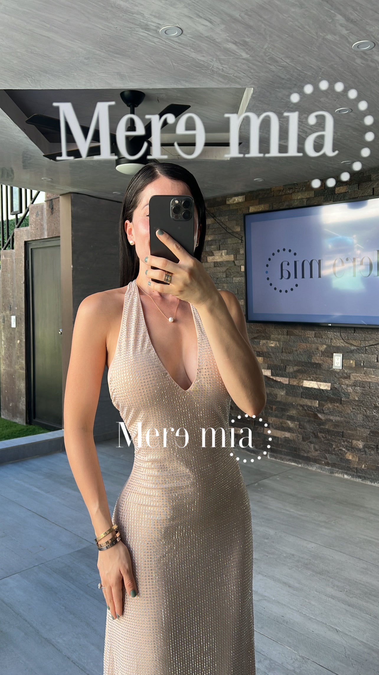 Vestido beige espalda