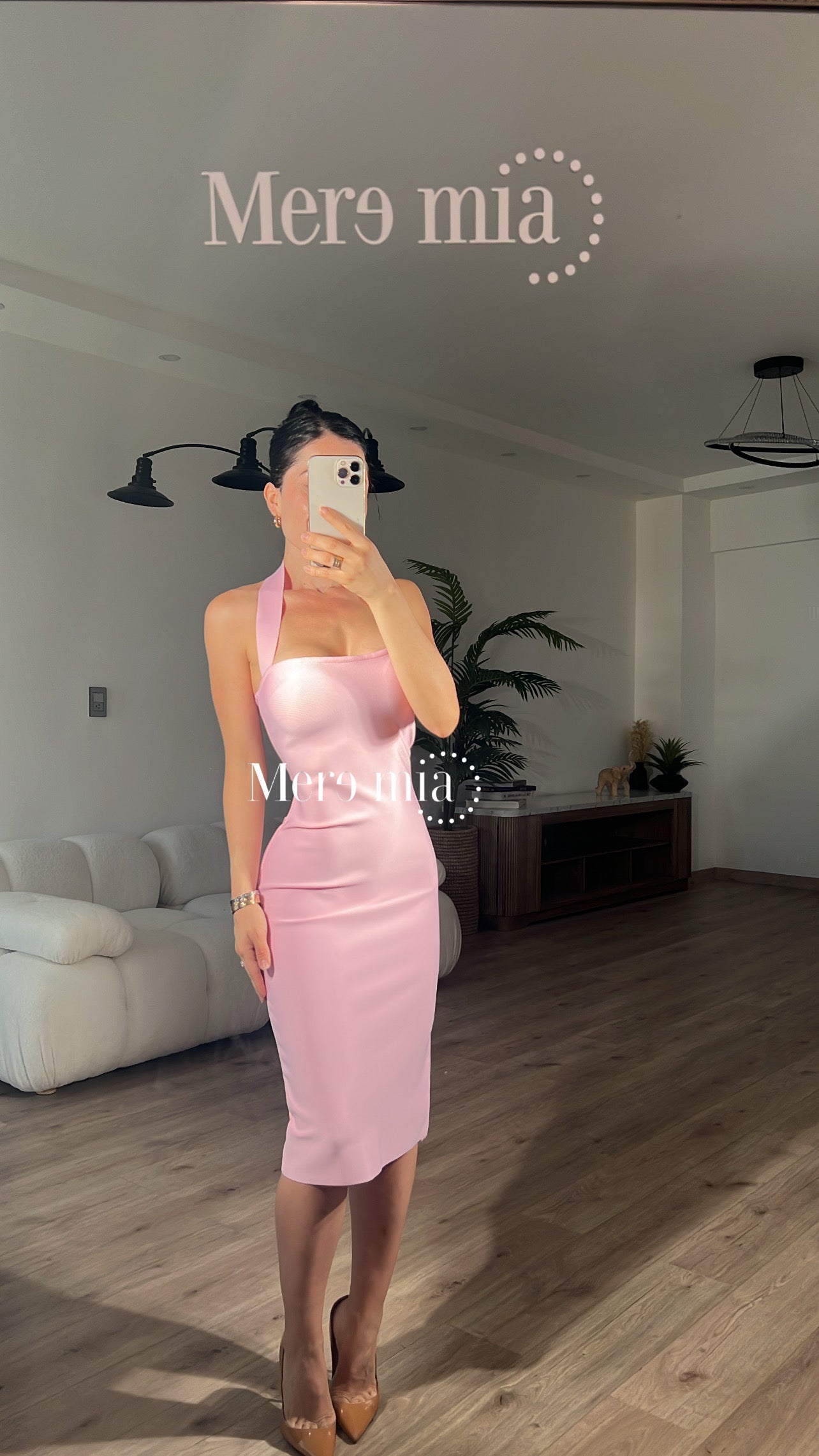Vestido halter rosa