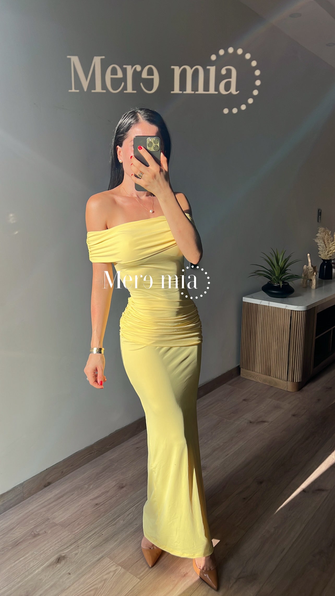 Vestido amarillo ml plisado