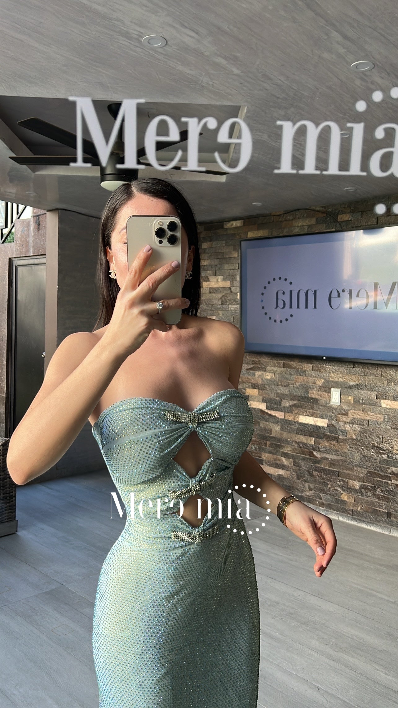 Vestido aqua puntos