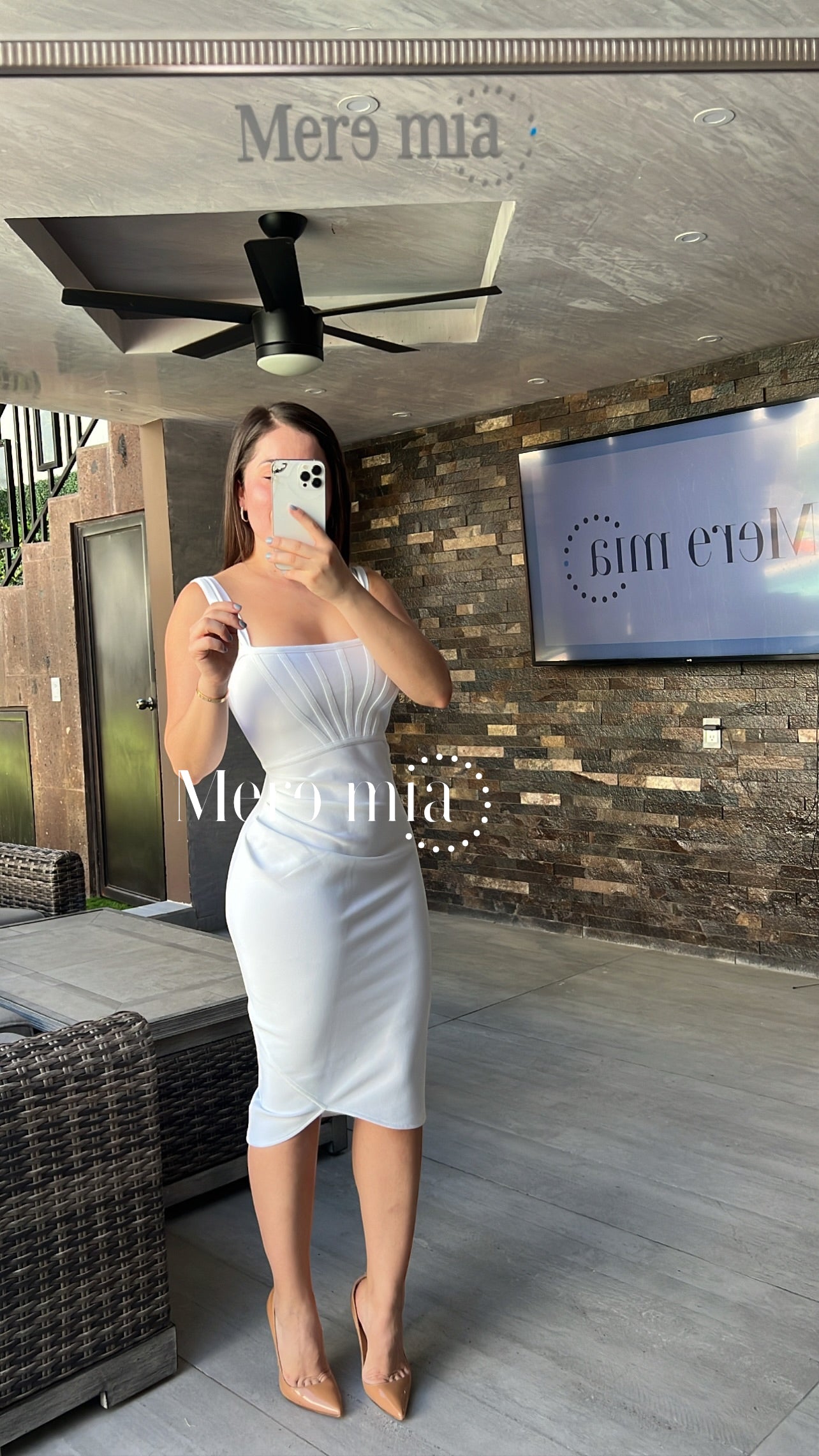 Vestido blanco midi tirantes
