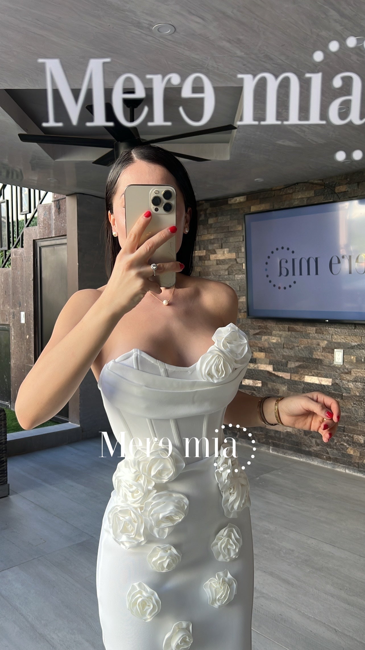 Vestido blanco flores strapp