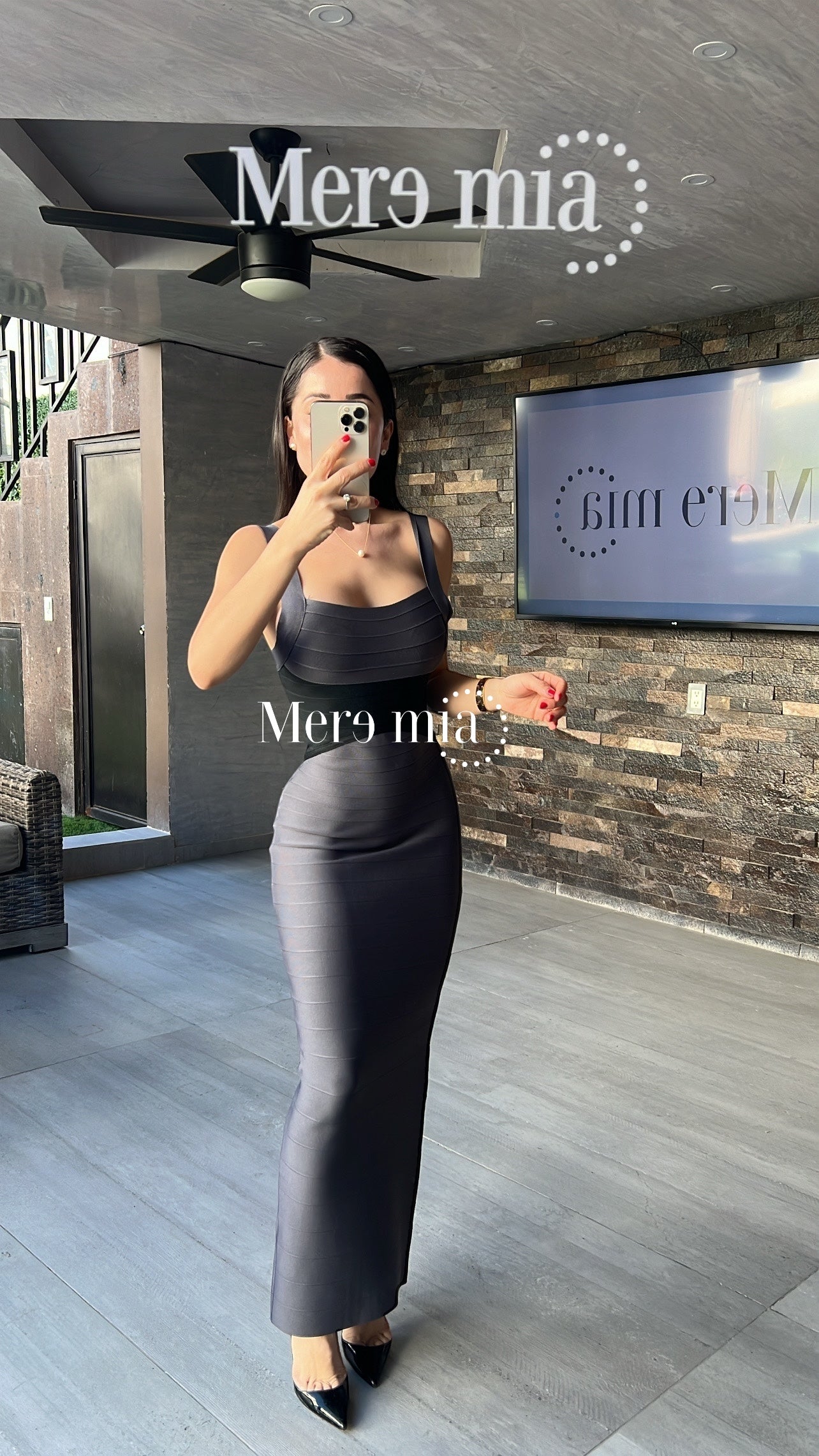 Vestido rayas gris obs