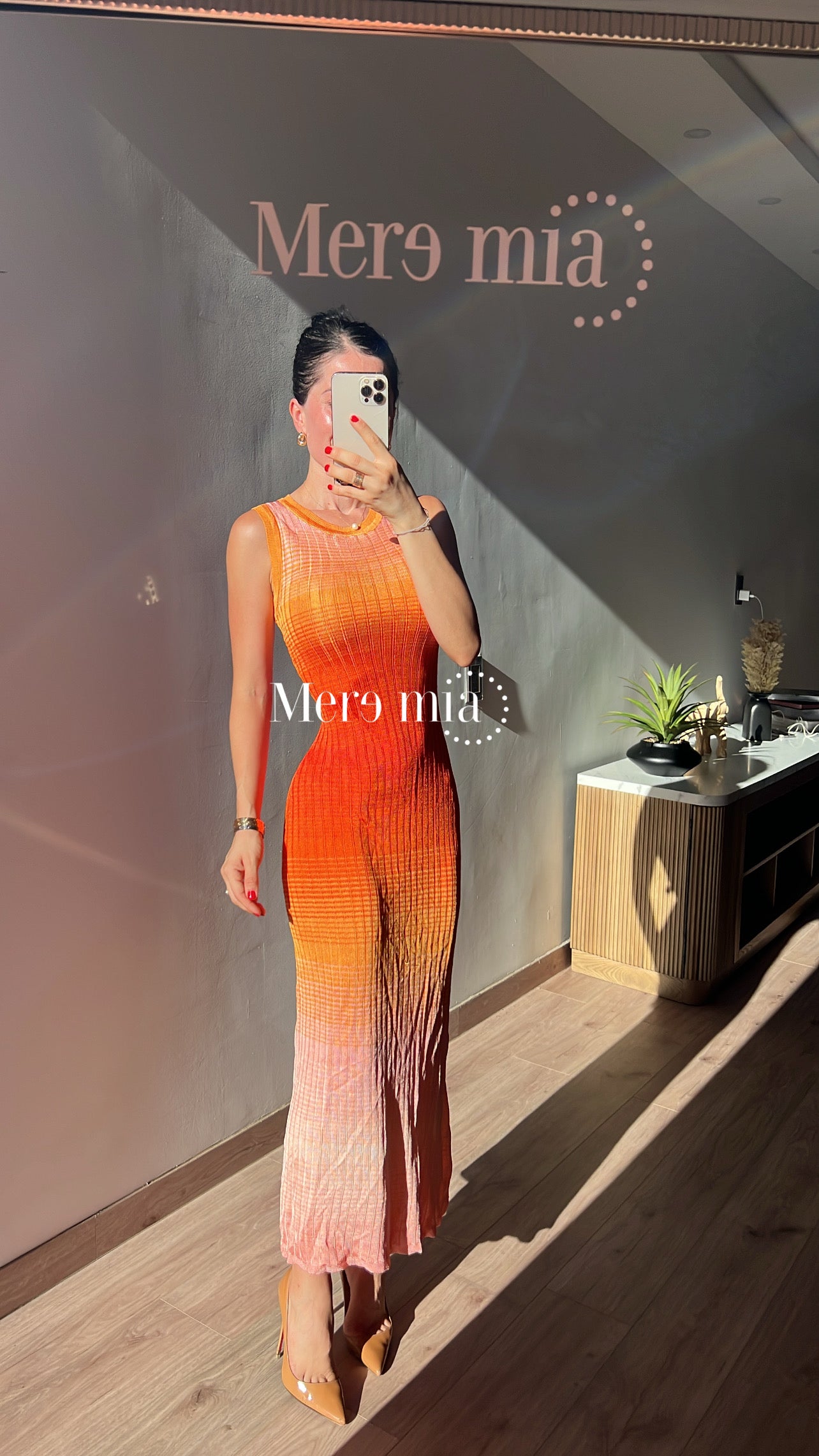 Vestido colores naranja