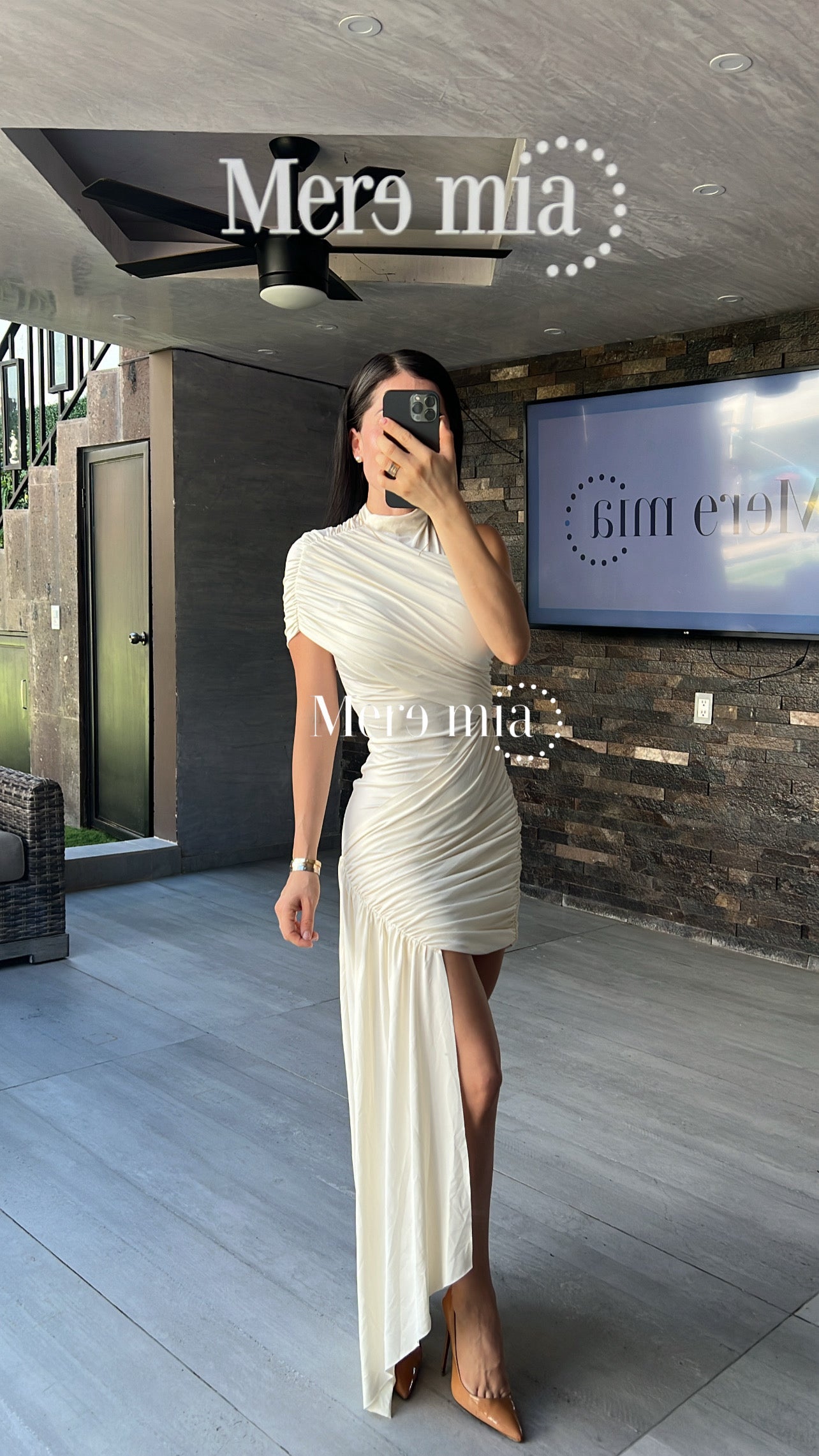 Vestido ivory cruzado
