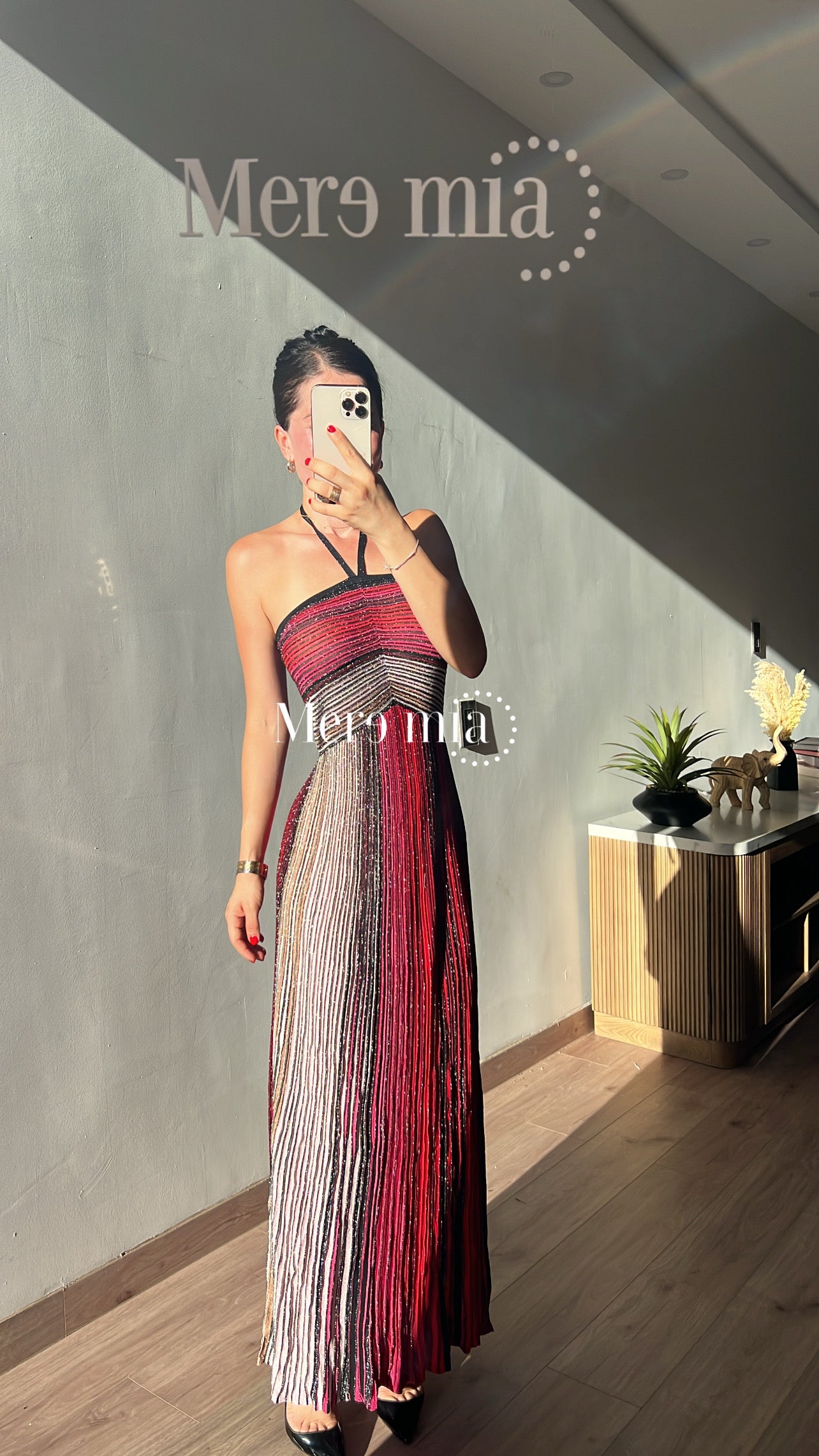 Vestido colores rojo rayas