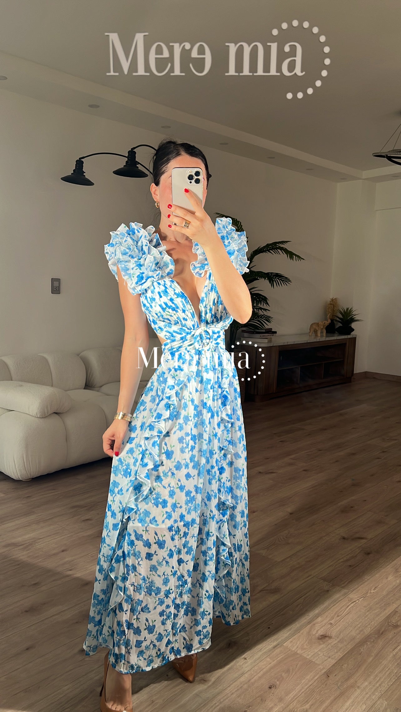 Vestido azul estamp