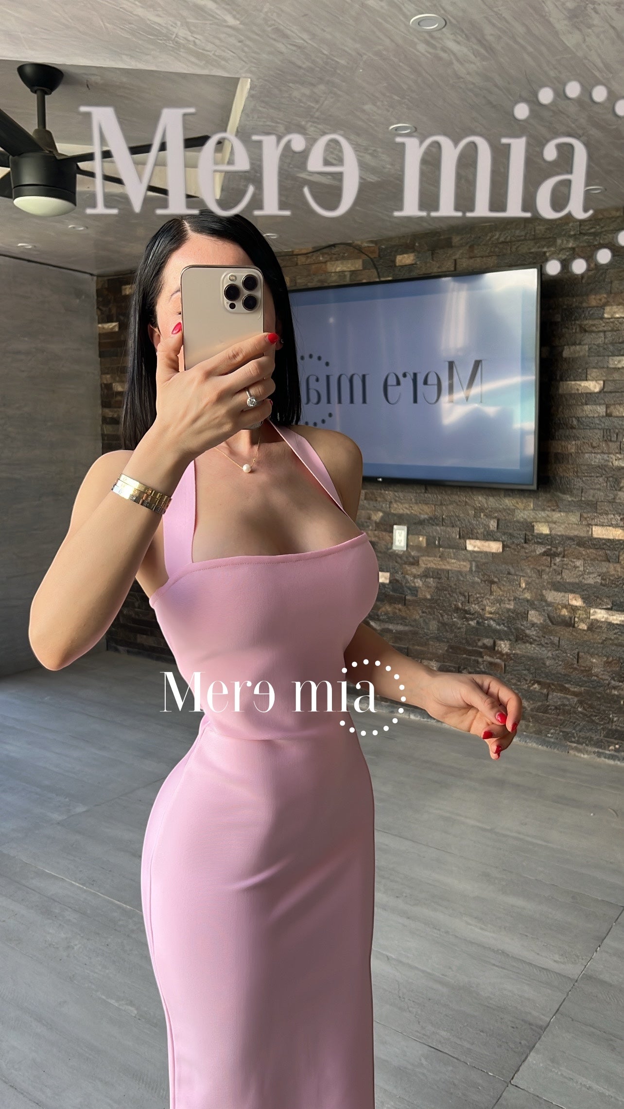 Vestido halter rosa