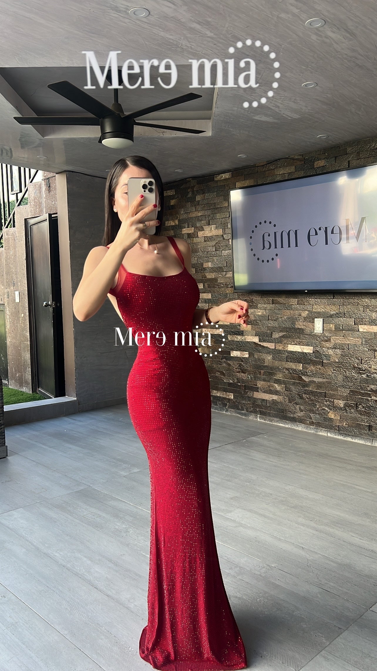 Vestido rojo puntos malla