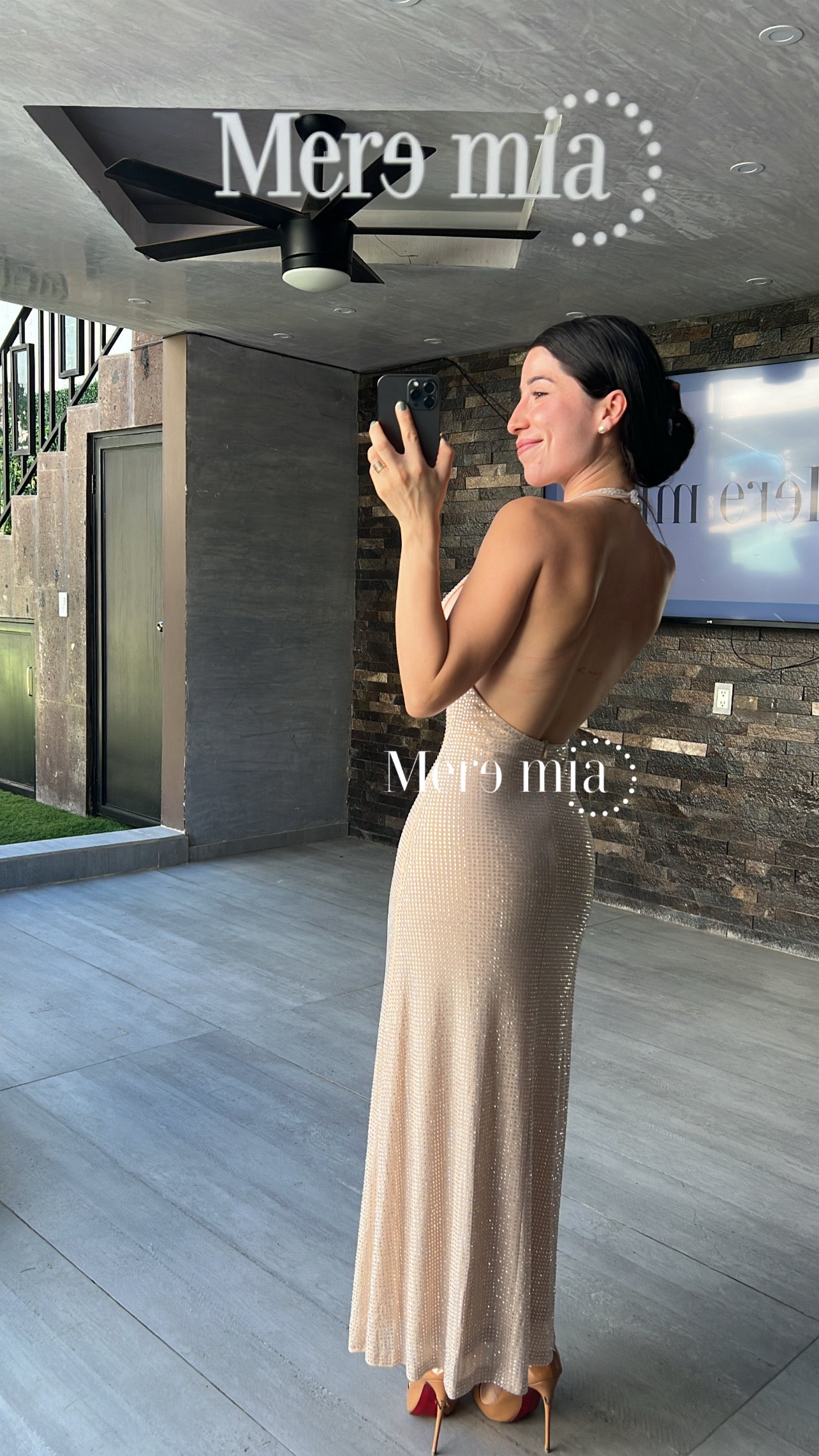 Vestido beige espalda
