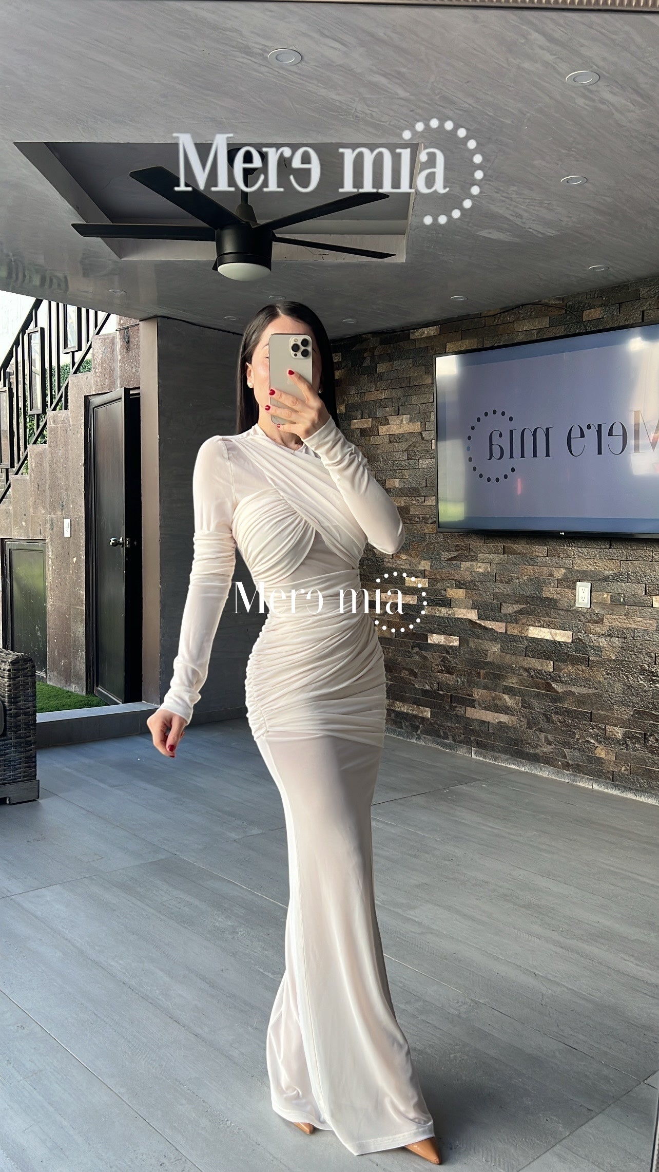 Vestido beige malla