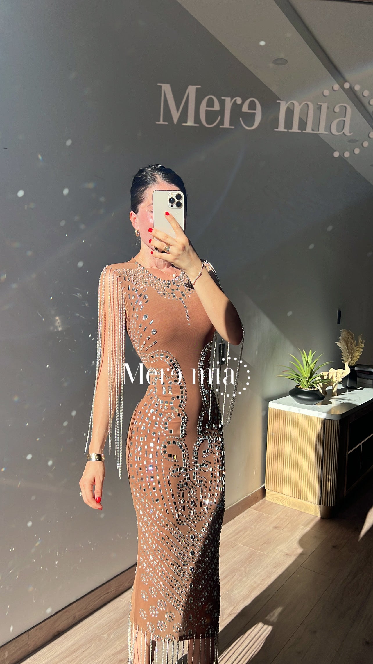 Vestido moka midi plata