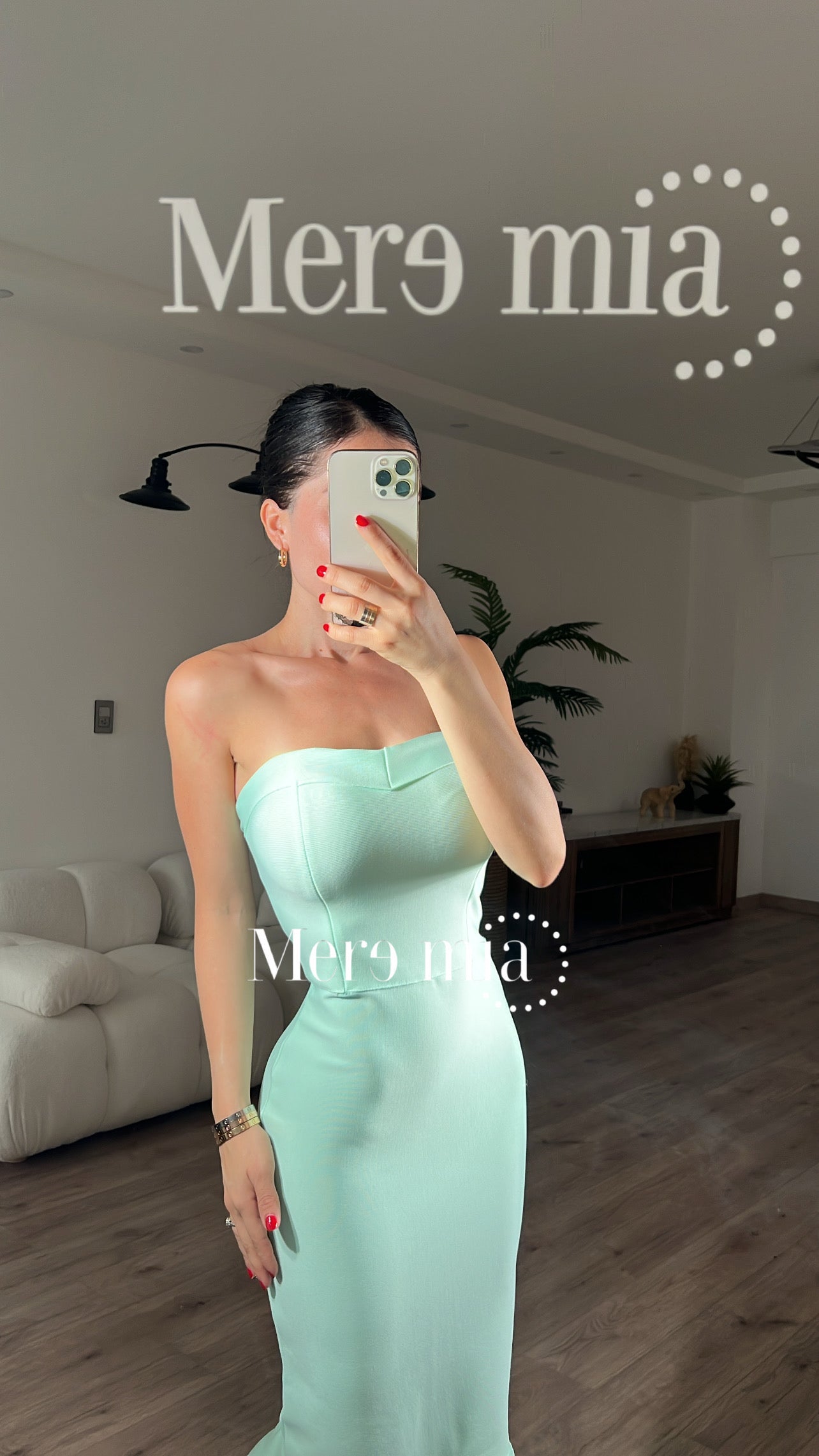 Vestido menta strap