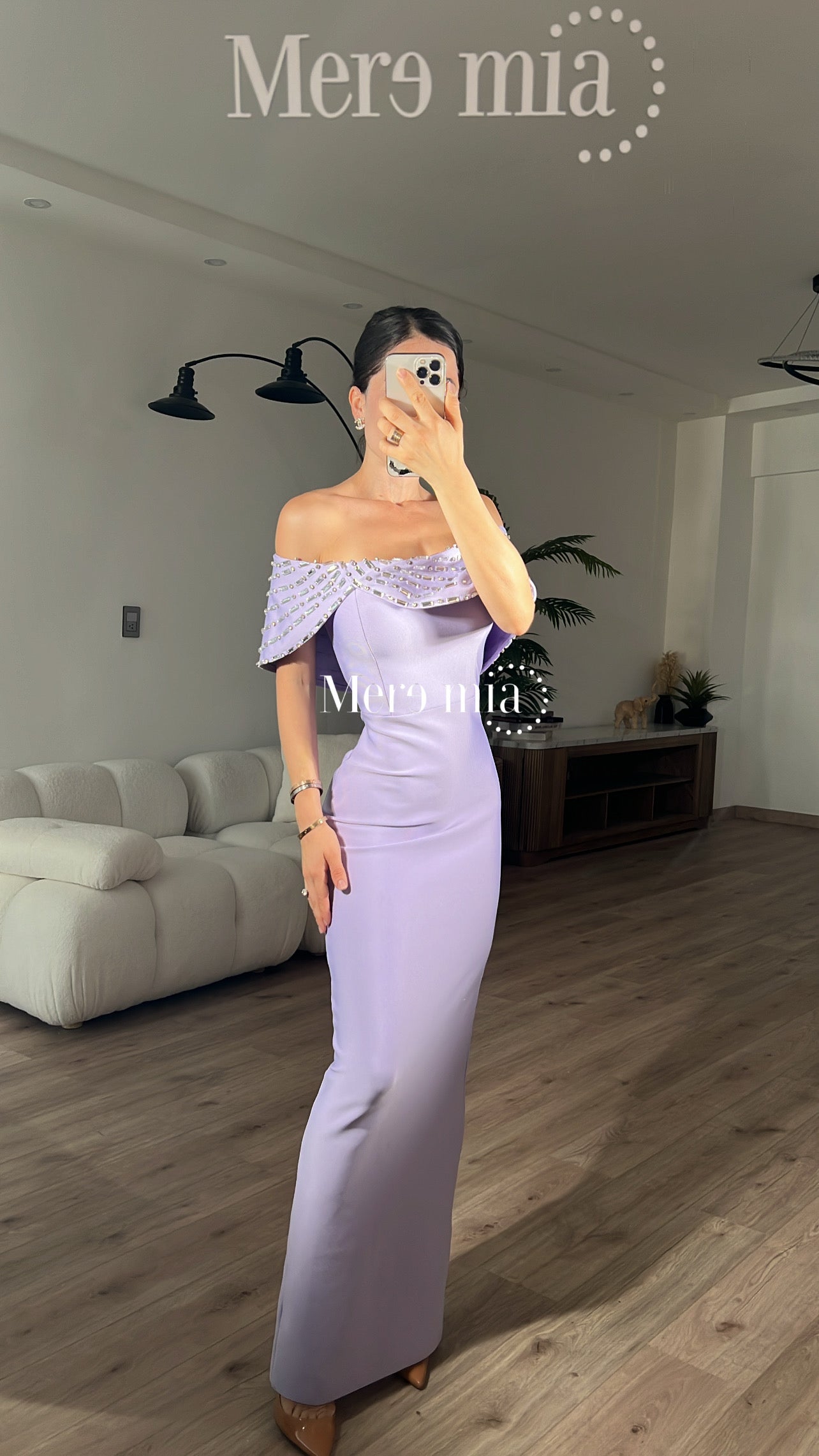 Vestido lila plata olan