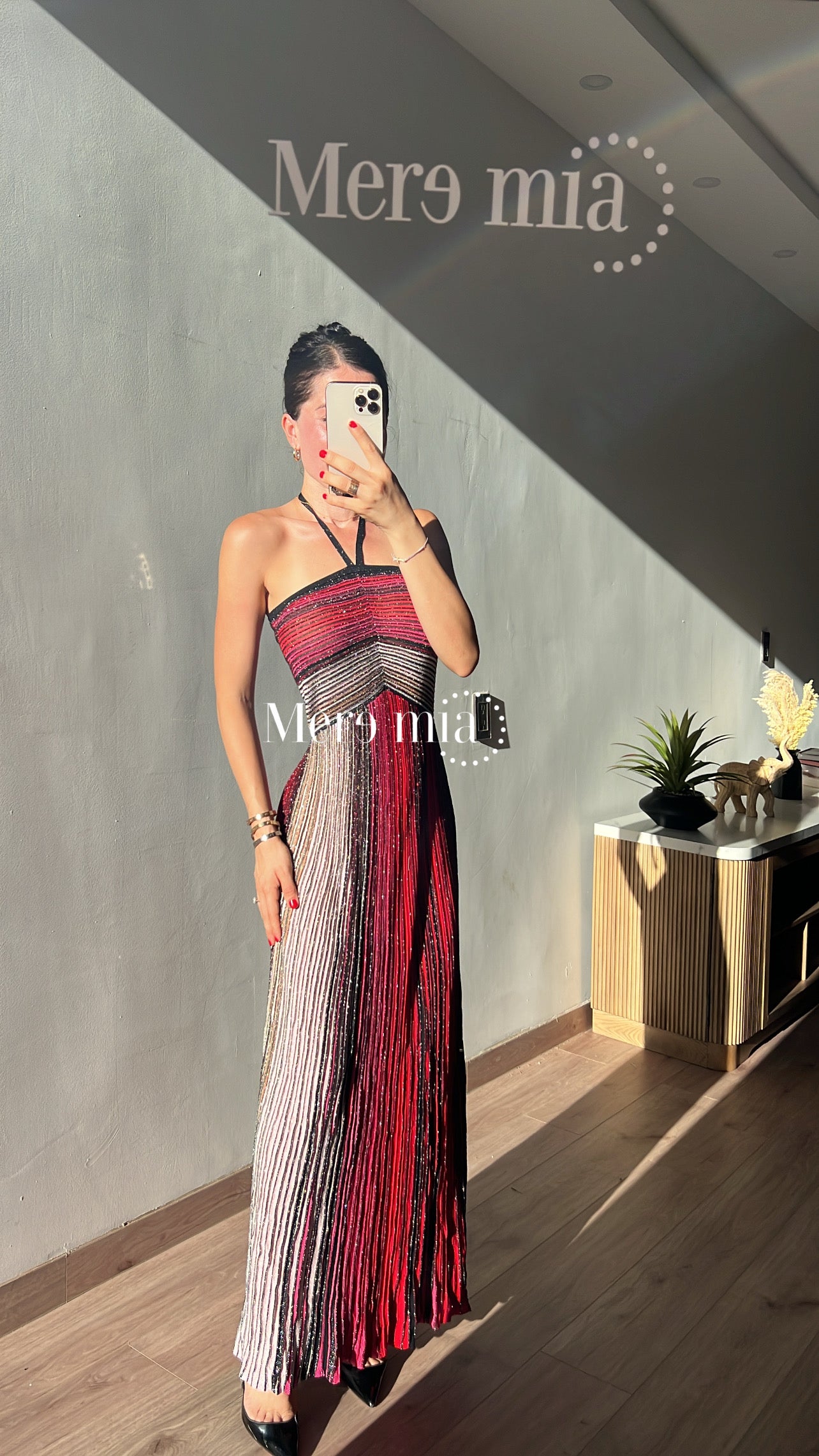 Vestido colores rojo rayas
