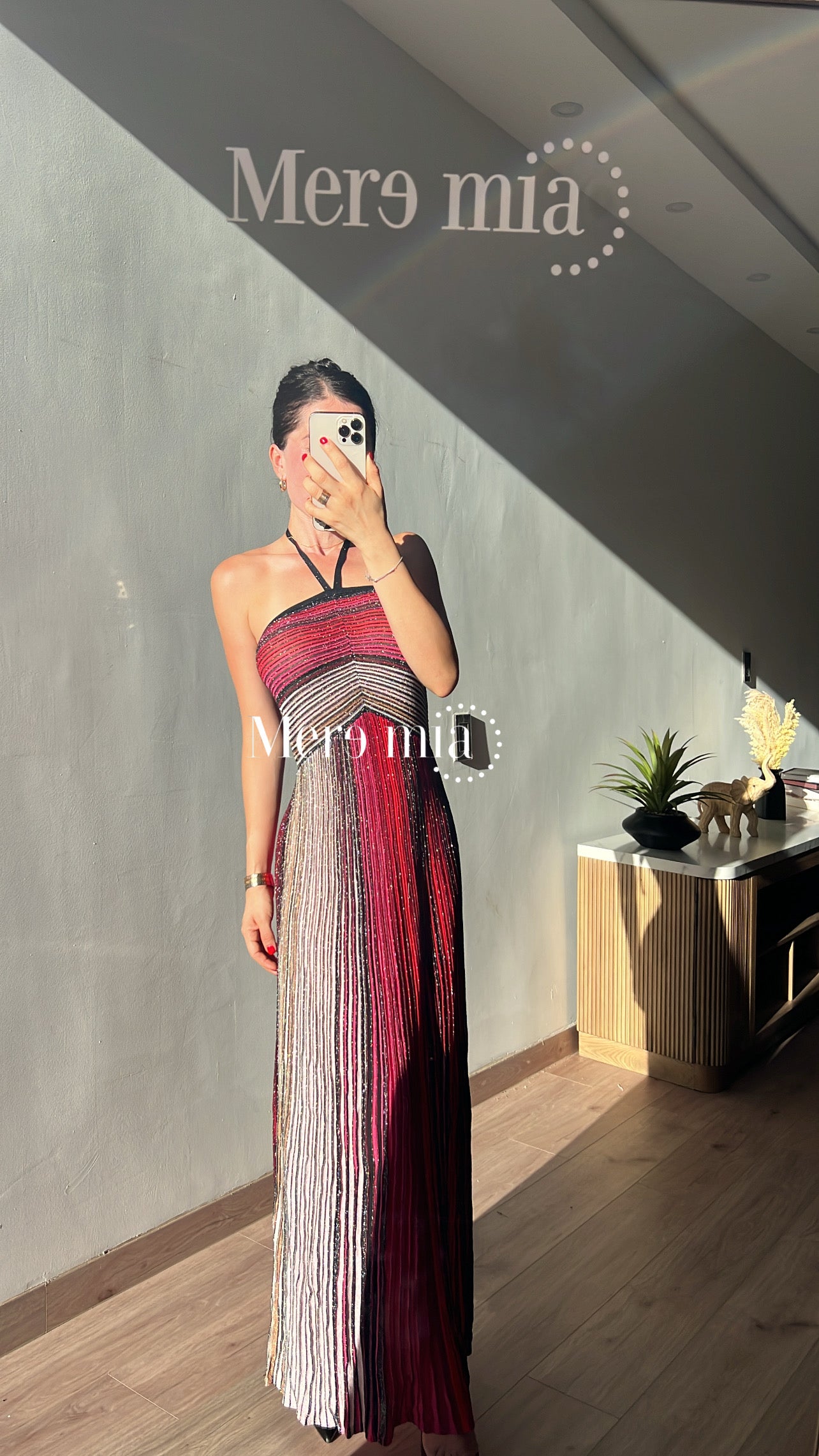 Vestido colores rojo rayas