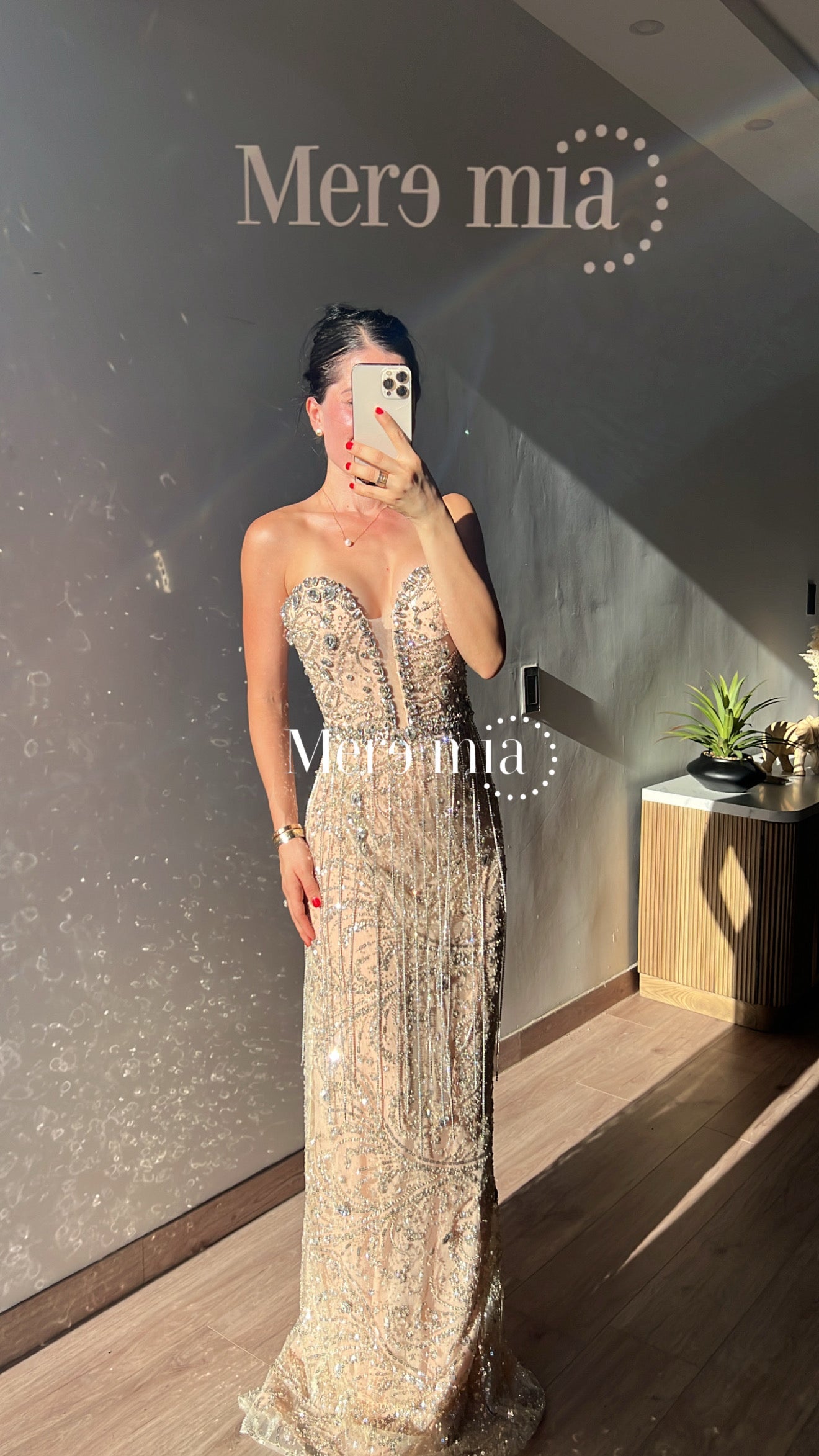 Vestido plata nude barbas