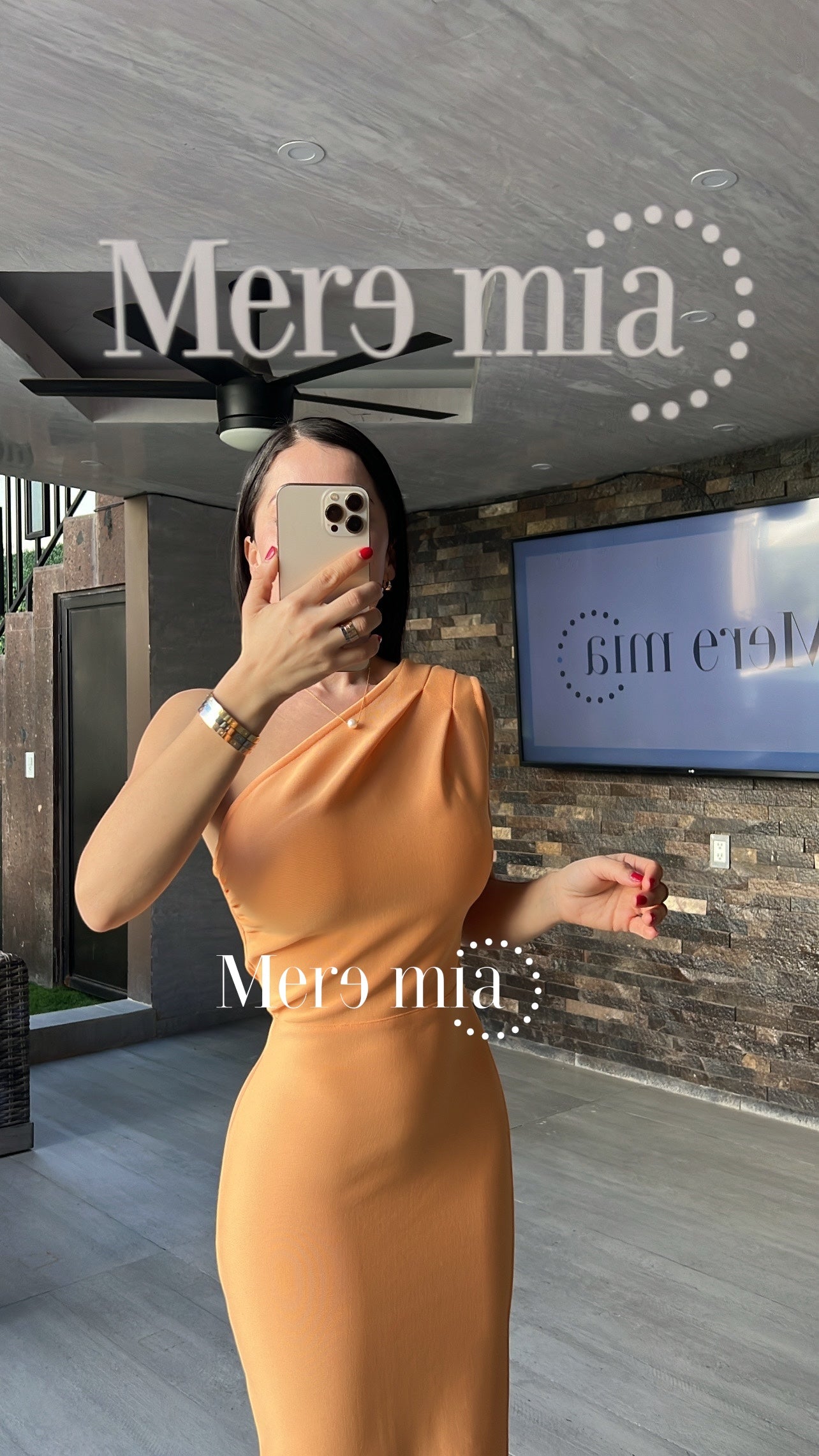 Vestido melon hombro