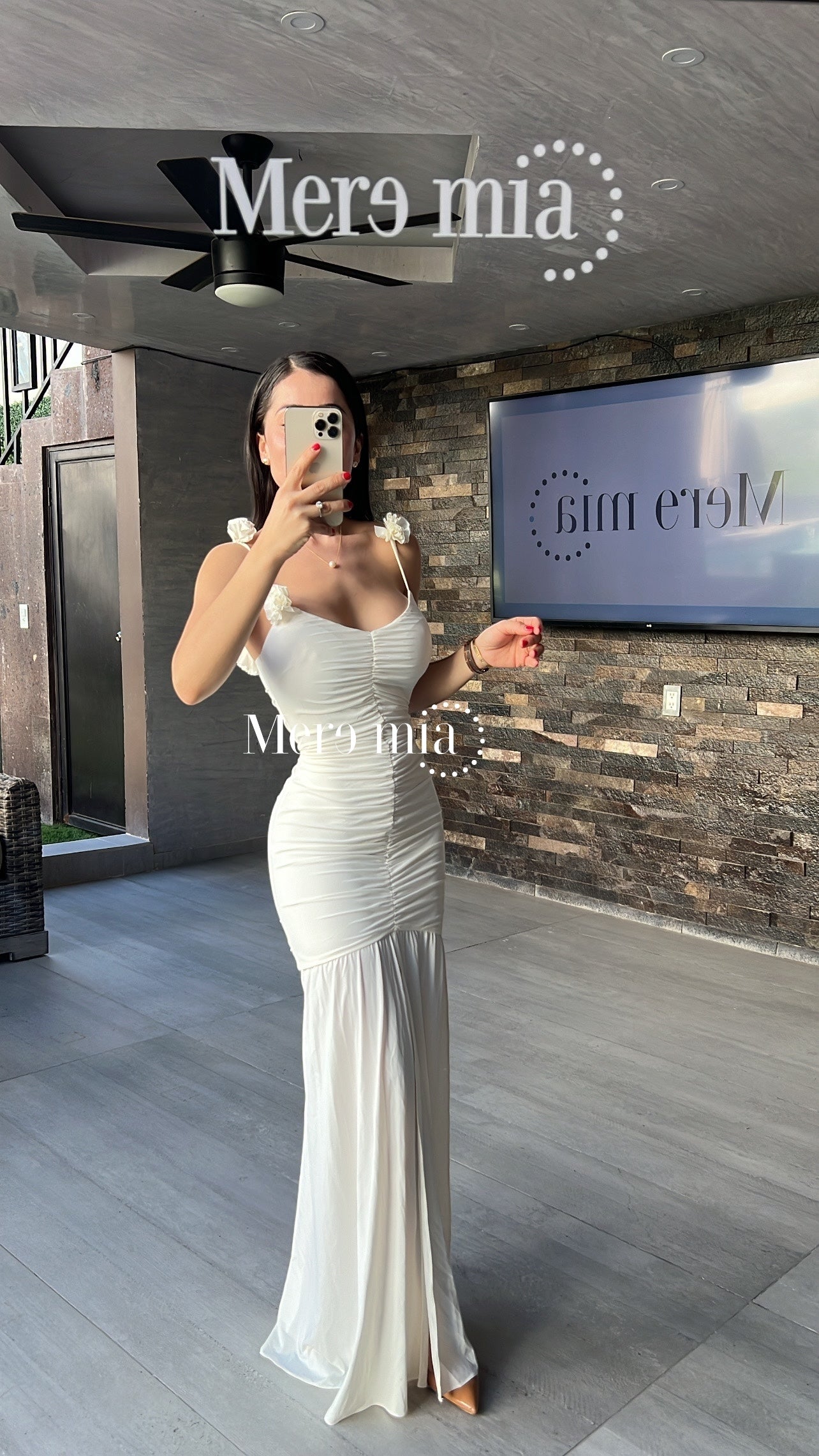 Vestido blanco plisado tir