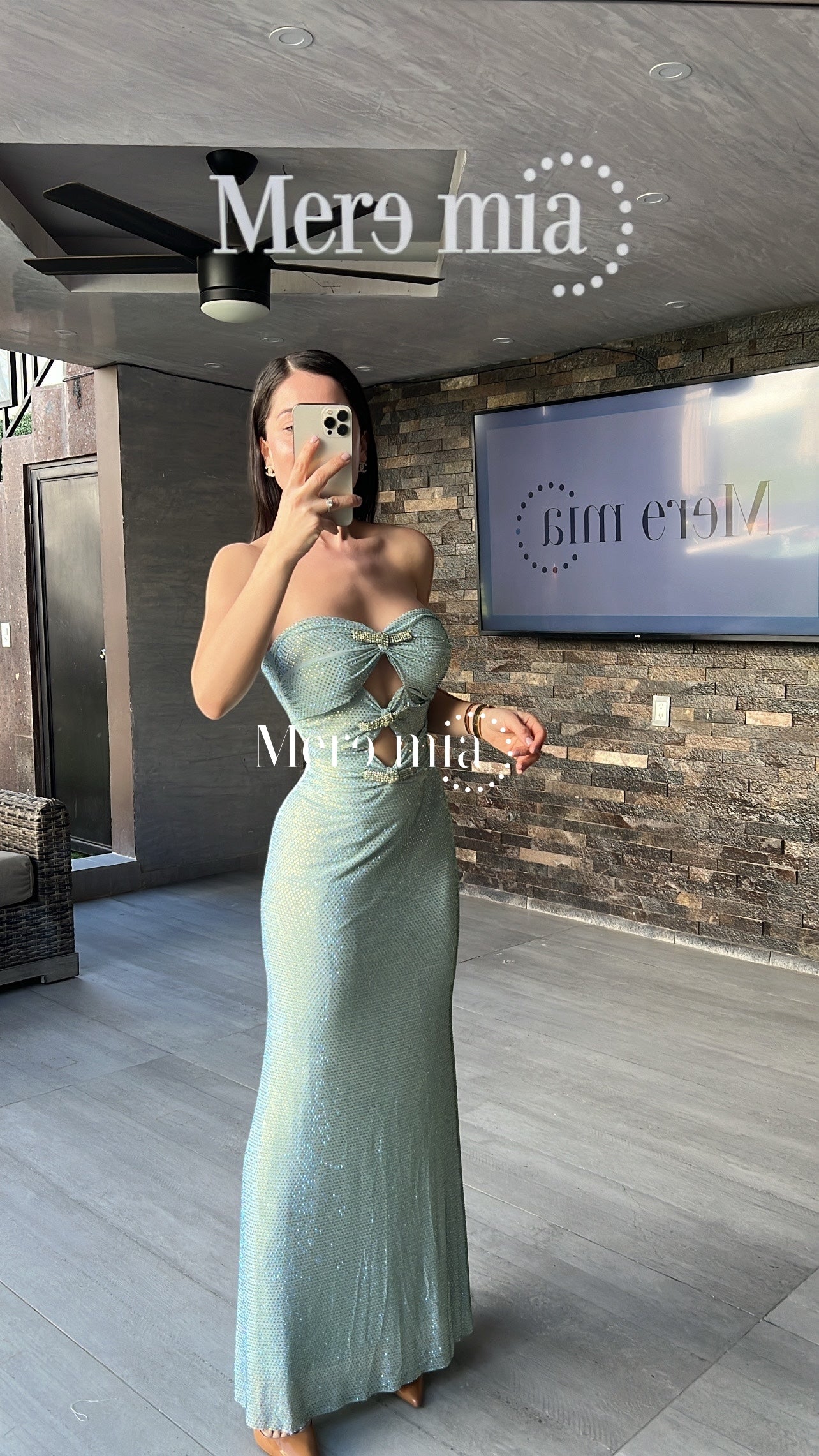 Vestido aqua puntos